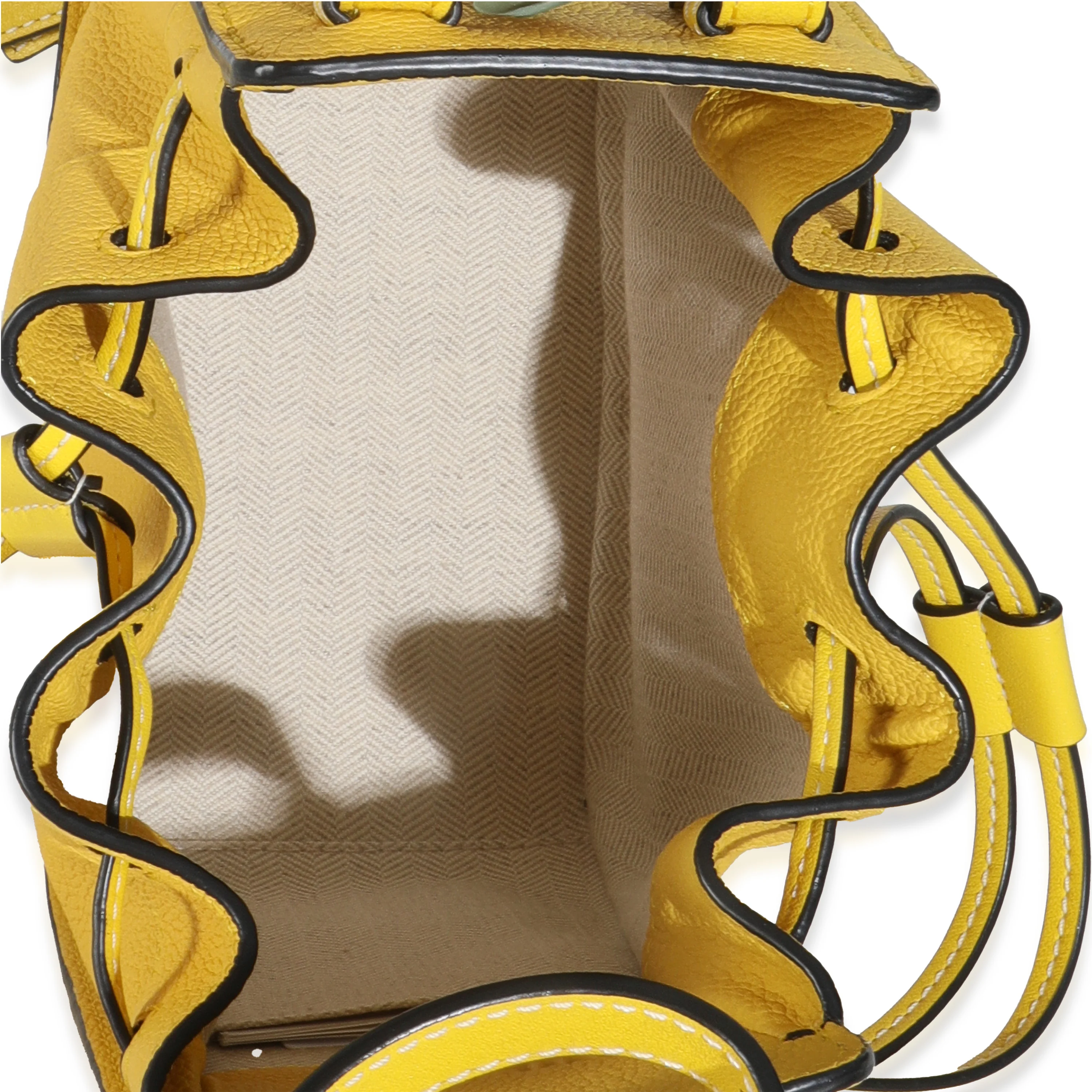 Yellow Grained Calfskin Mini Hammock - Image 9