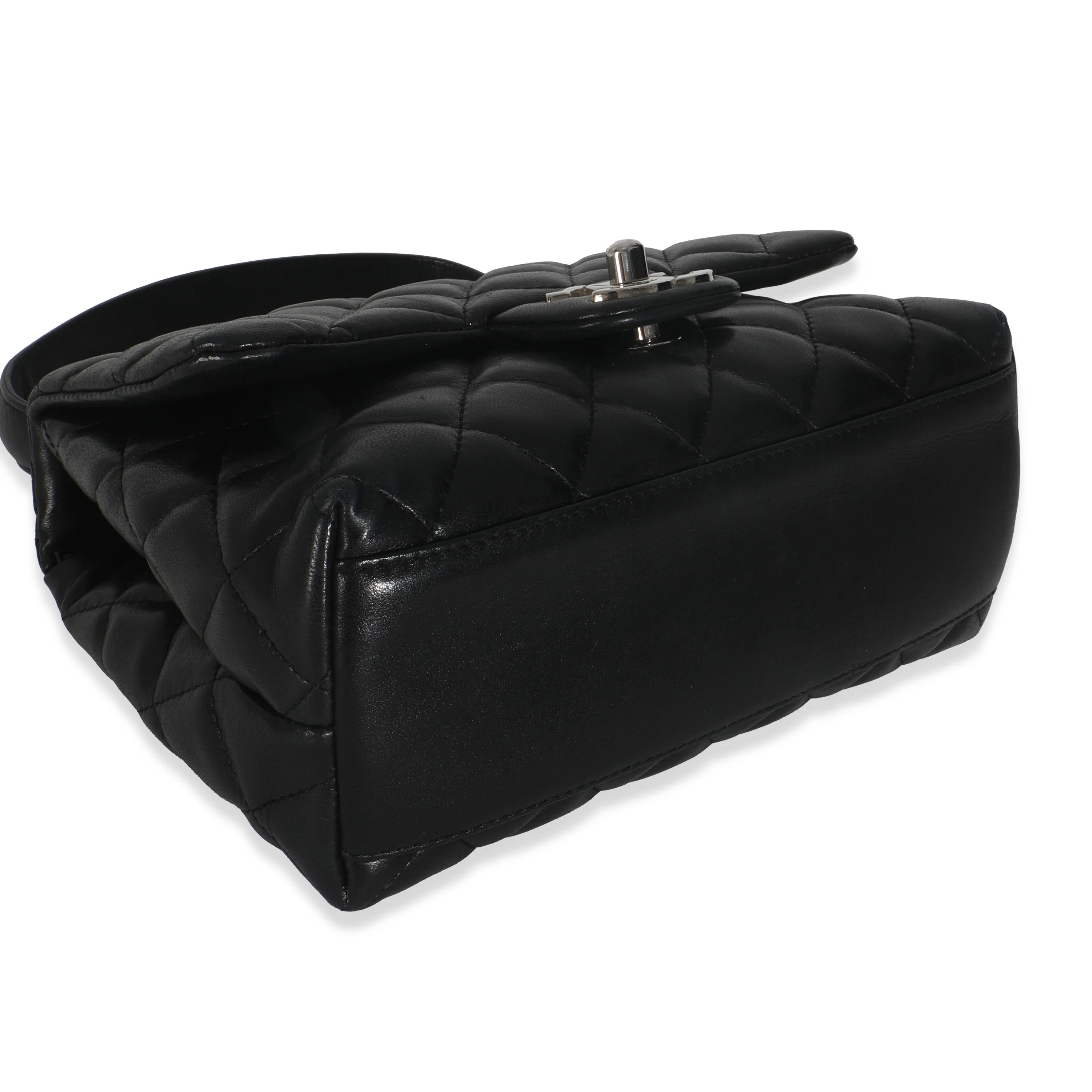 Vintage Black Quilted Lambskin Small Kelly Flap Bag - Image 6
