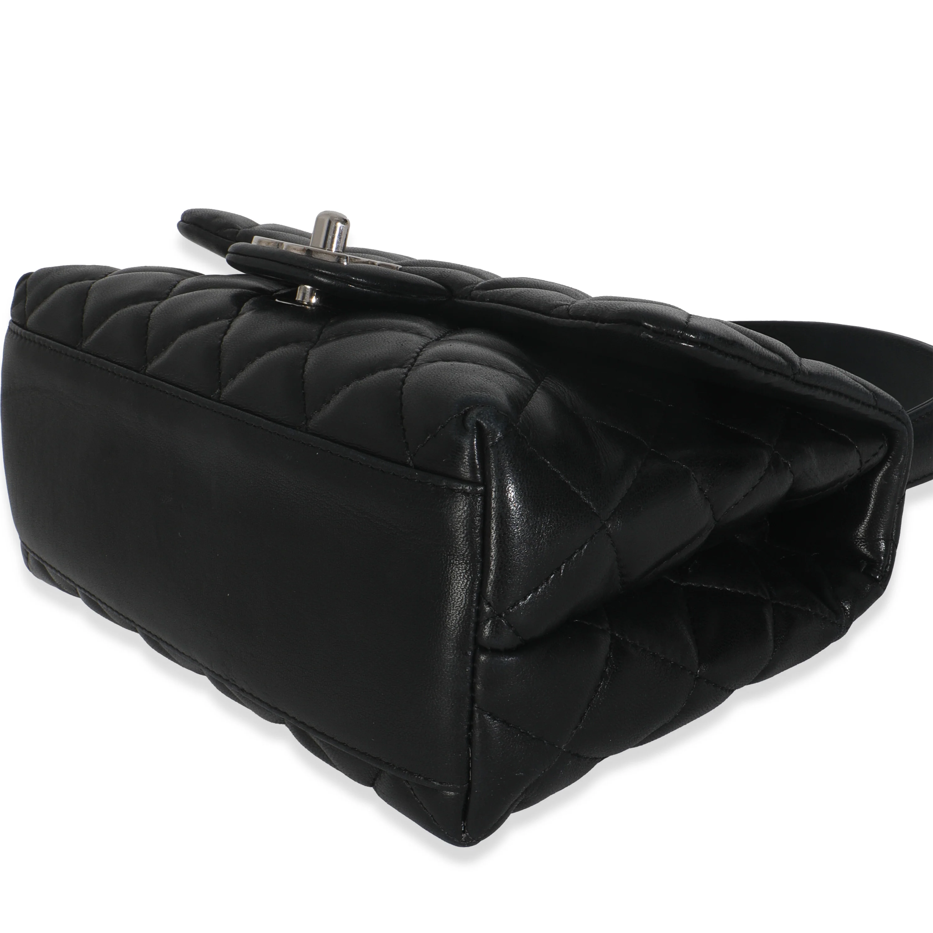 Vintage Black Quilted Lambskin Small Kelly Flap Bag - Image 7