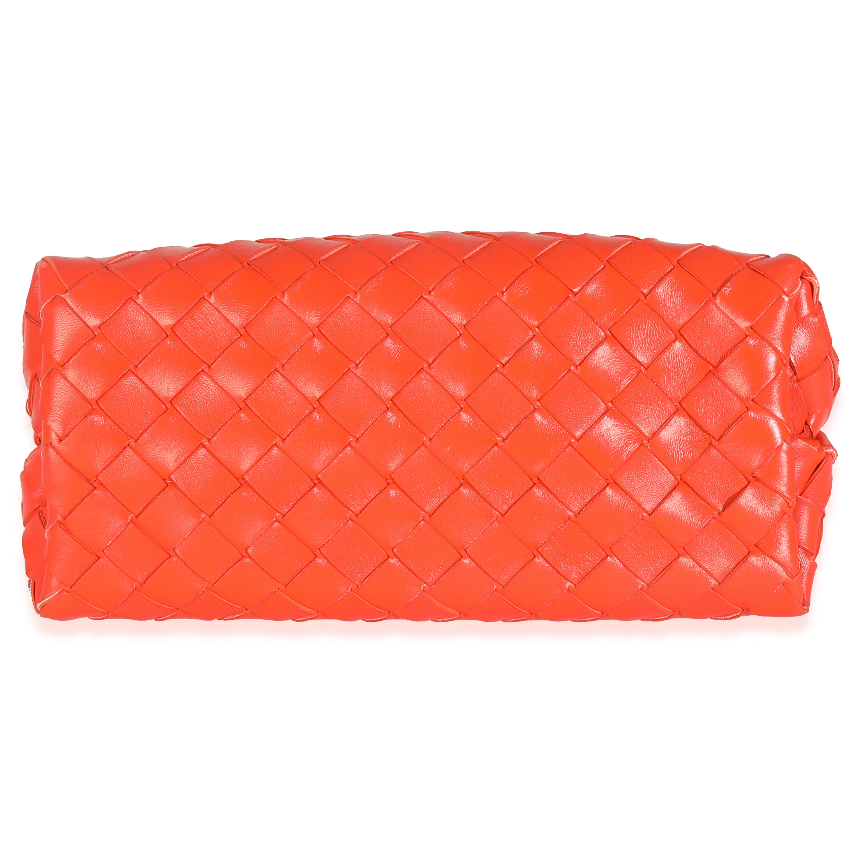 Orange Nappa Intrecciato Small Andiamo With Chain - Image 5