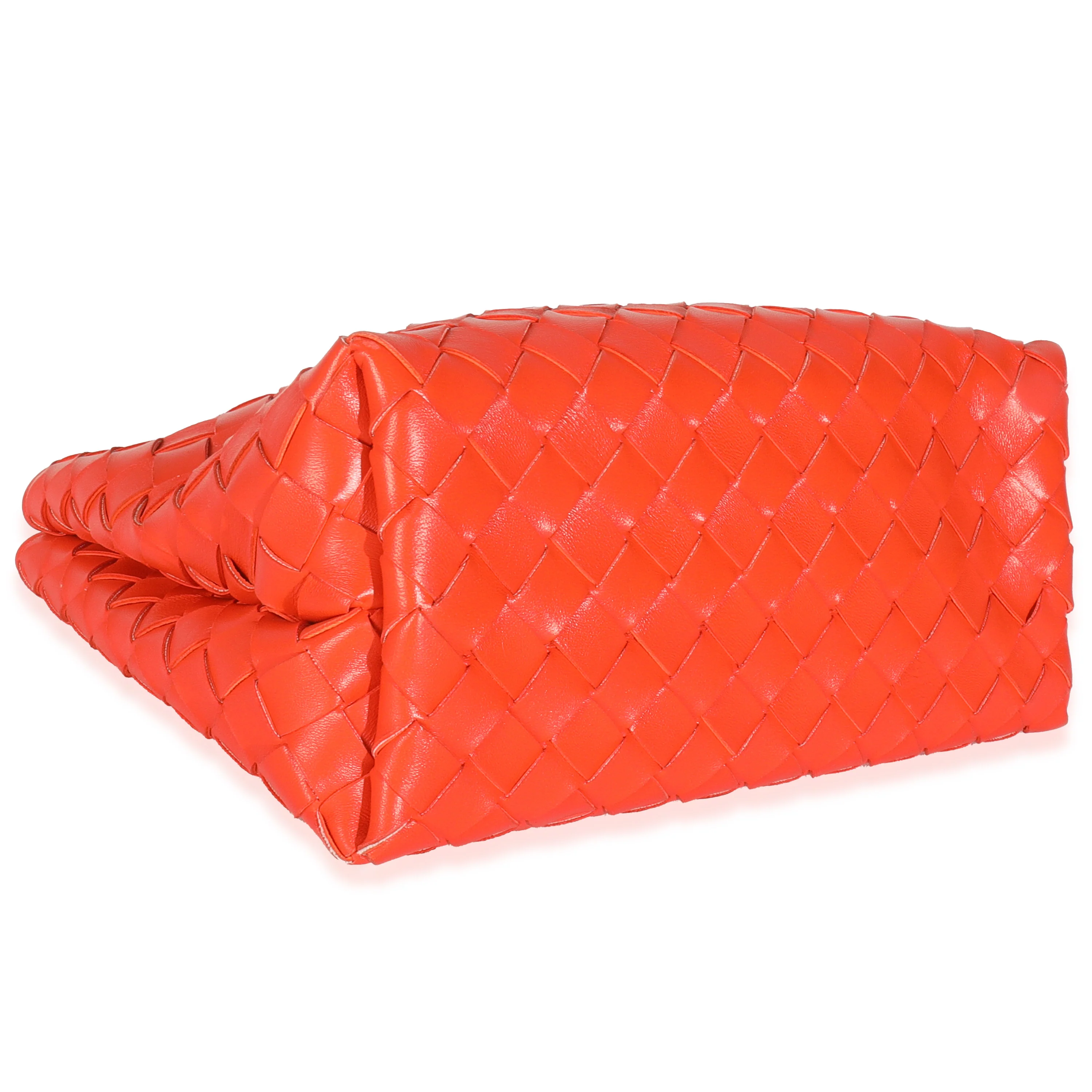 Orange Nappa Intrecciato Small Andiamo With Chain - Image 7