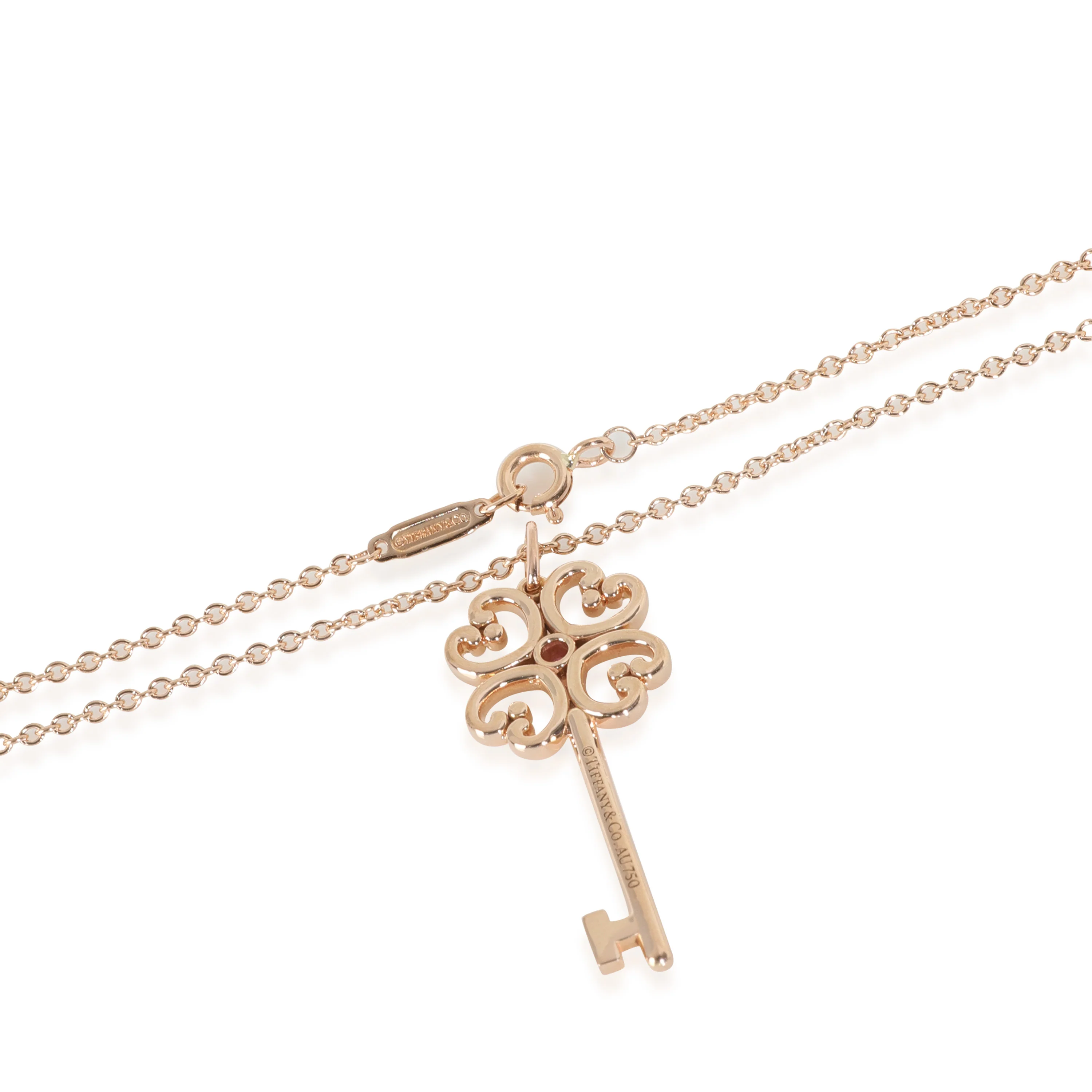 Rose Gold Sapphire Quatrefoil Key Pendant - Image 3