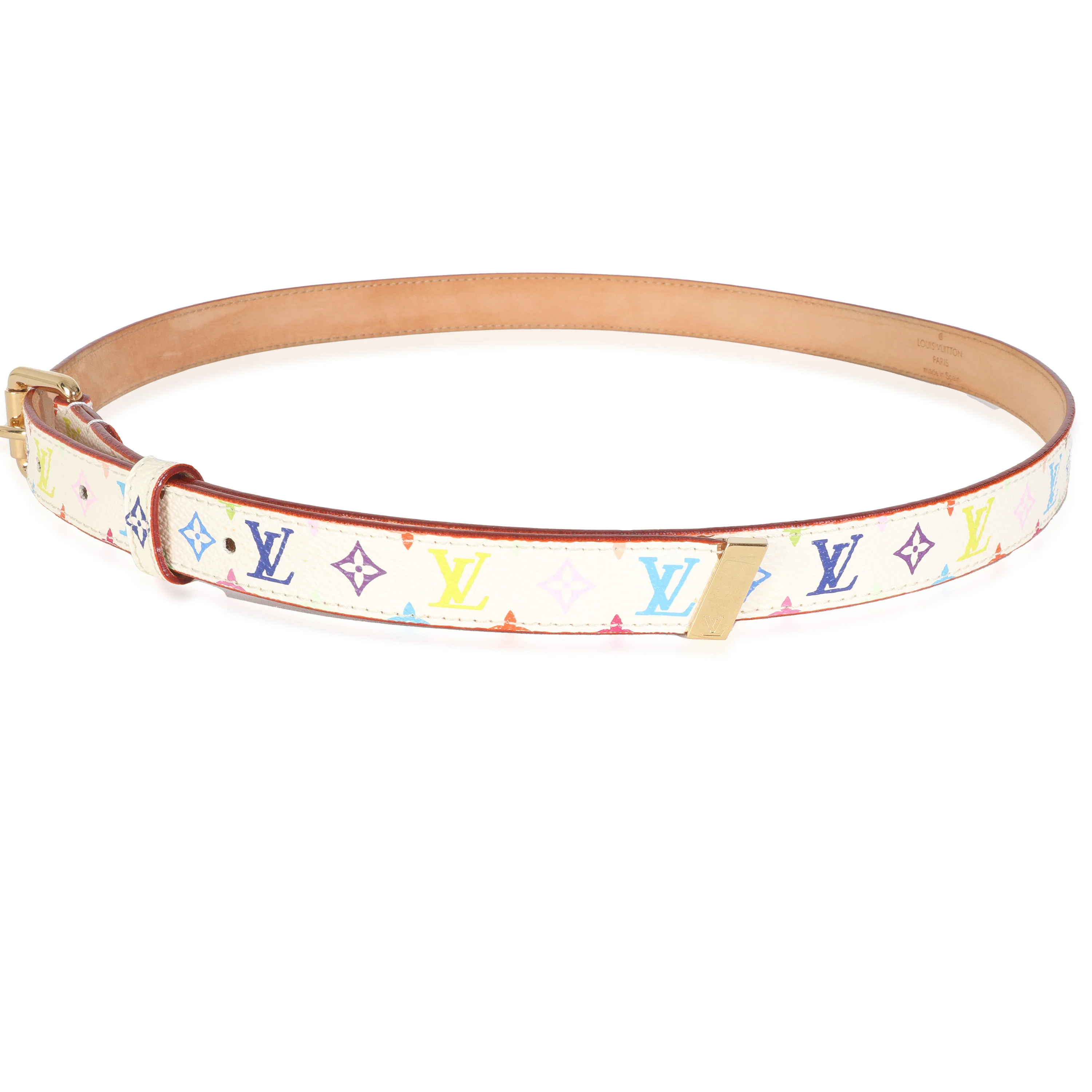 White Monogram Multicolor Canvas Buckle Belt 90/36 - Image 2