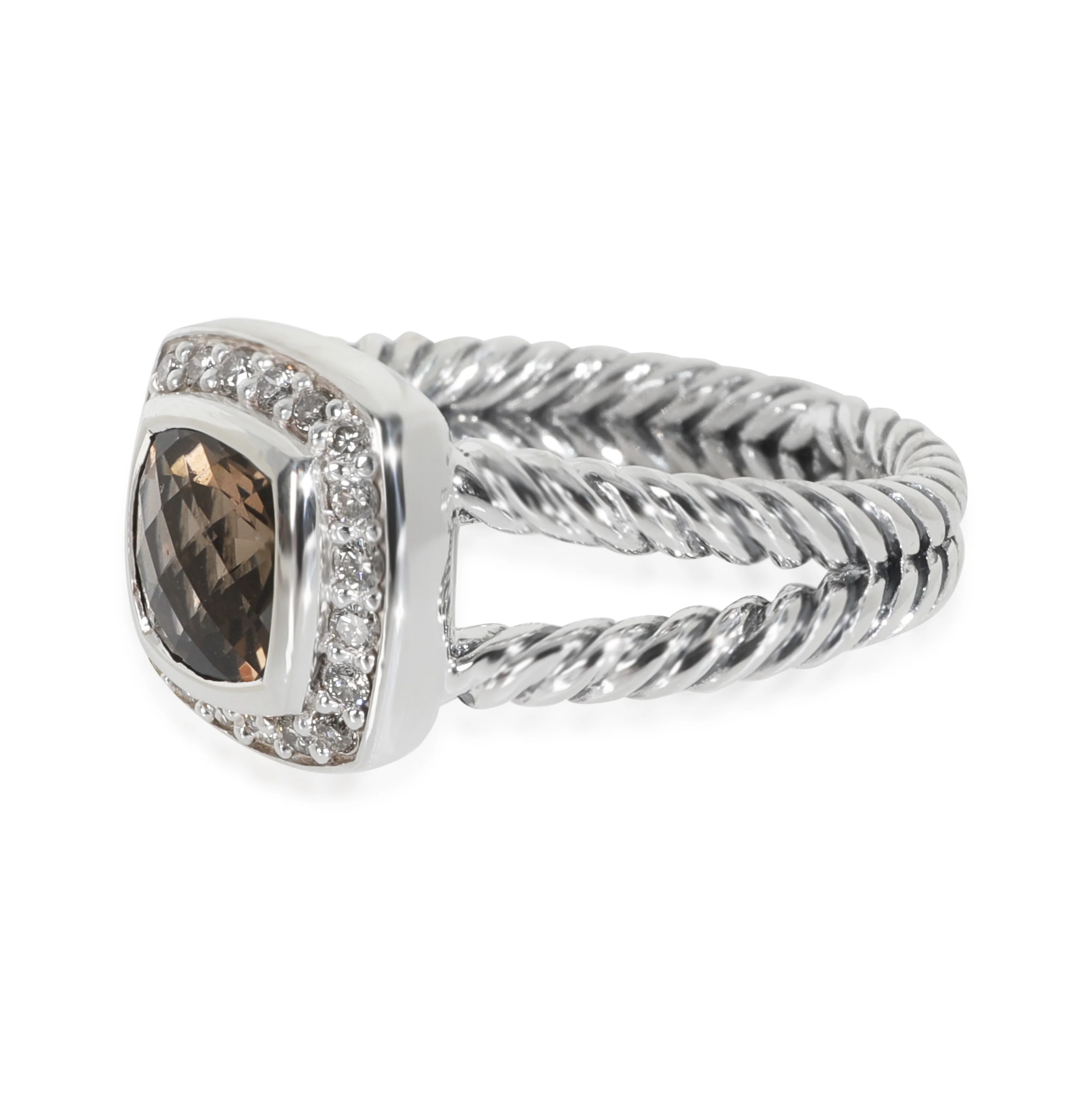 Sterling Silver Smokey Quartz and Diamond Petite Albion - Image 2