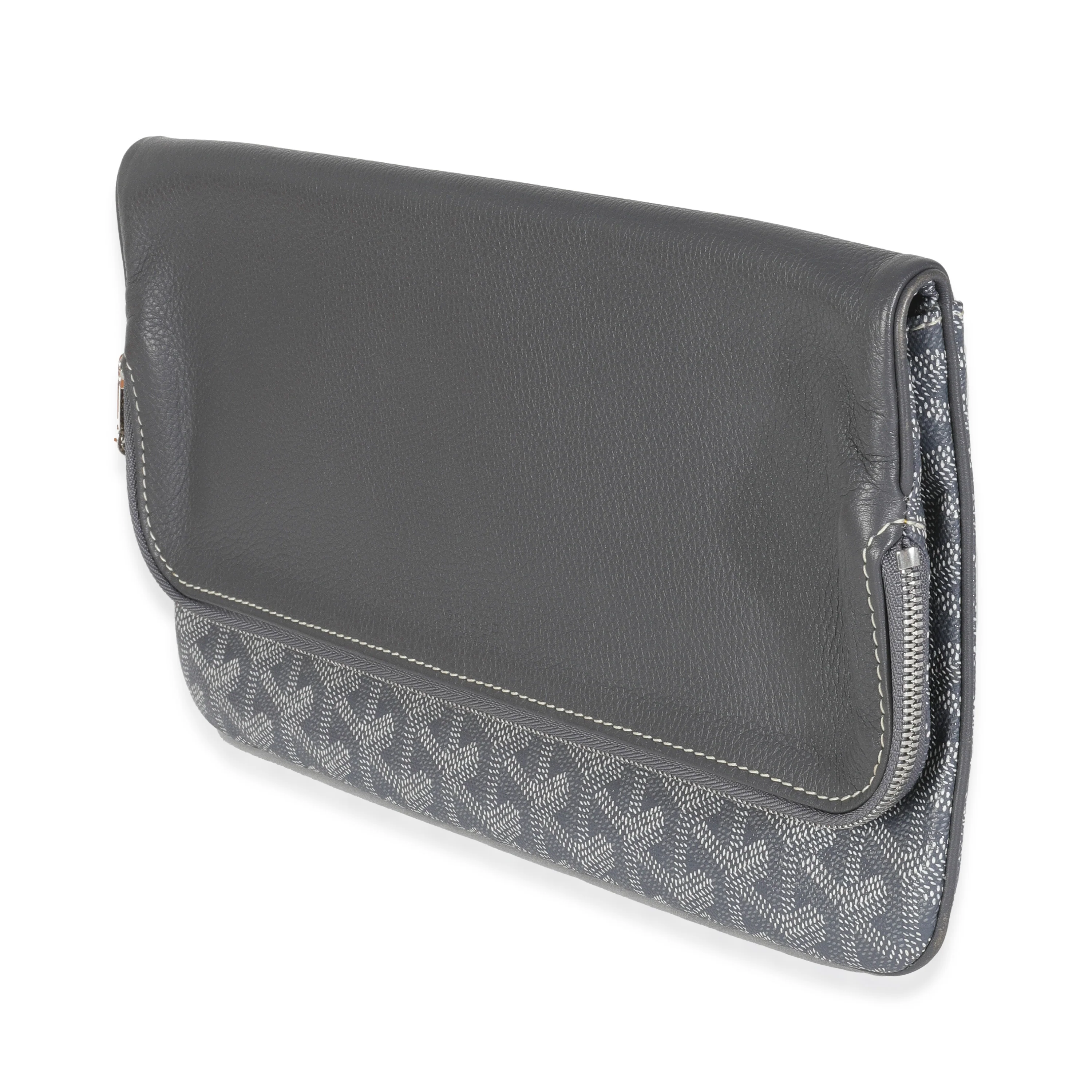 Grey Goyardine Canvas Sainte Marie Soft Clutch - Image 2