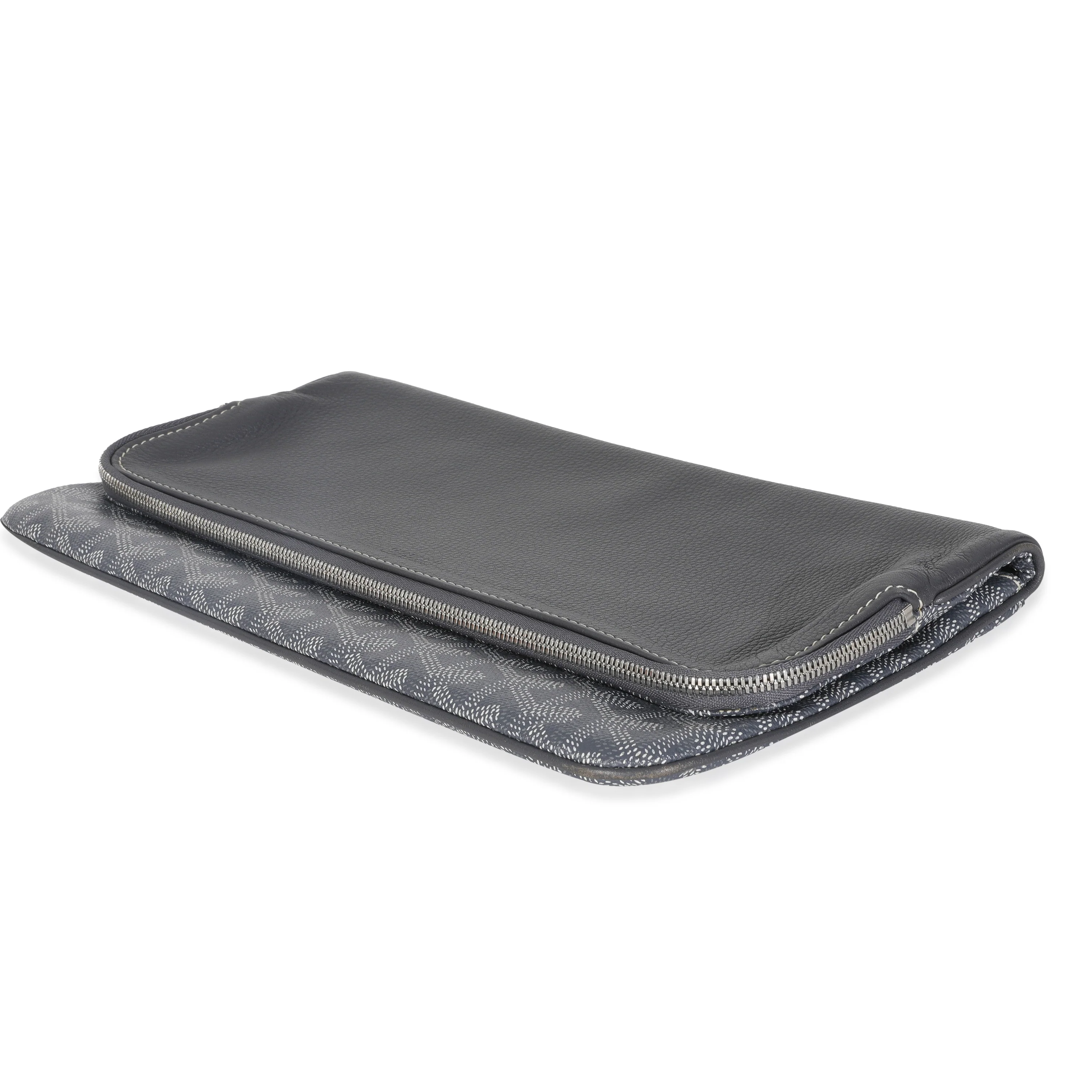 Grey Goyardine Canvas Sainte Marie Soft Clutch - Image 7