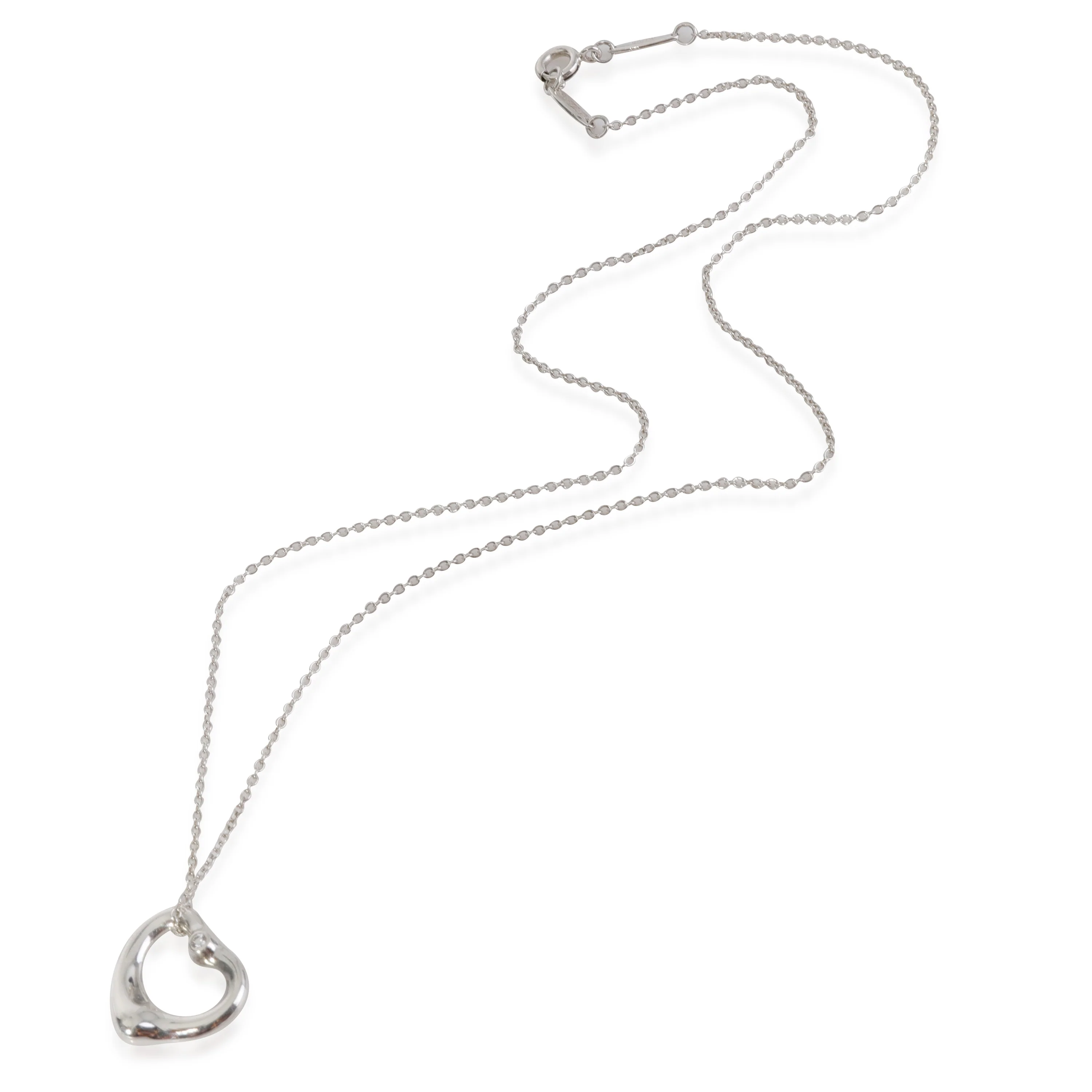 Sterling Silver Diamond Open Heart Pendant - Image 2