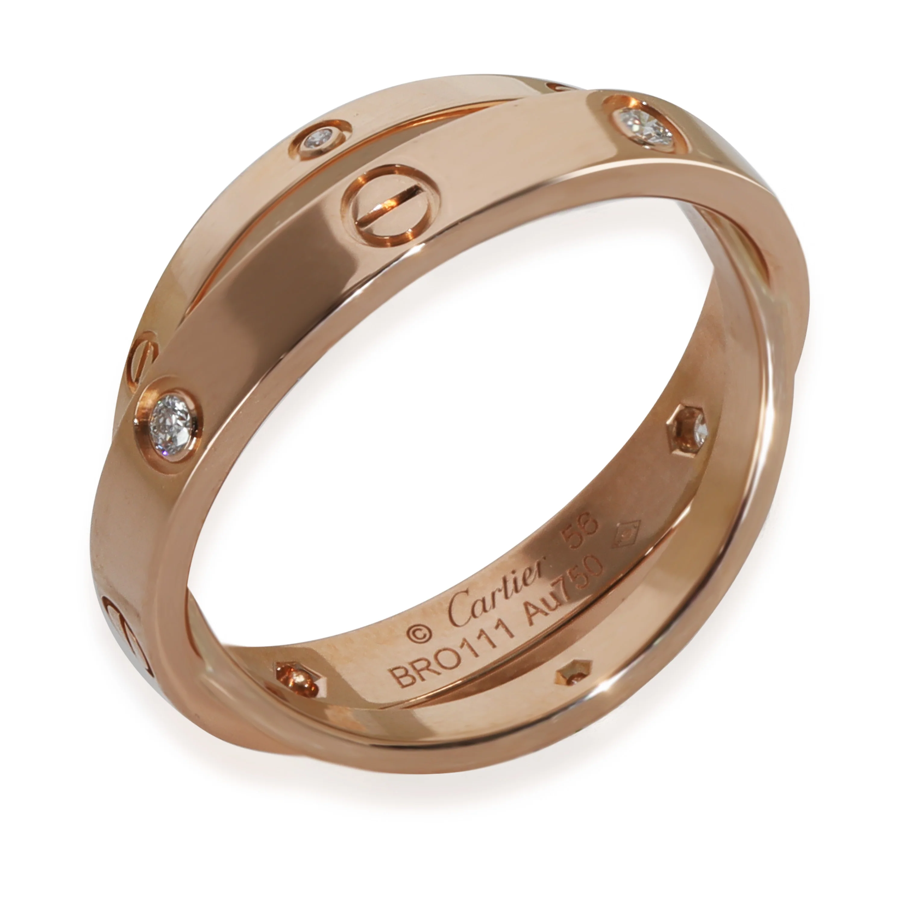 Rose Gold Diamond Love Ring - Image 2