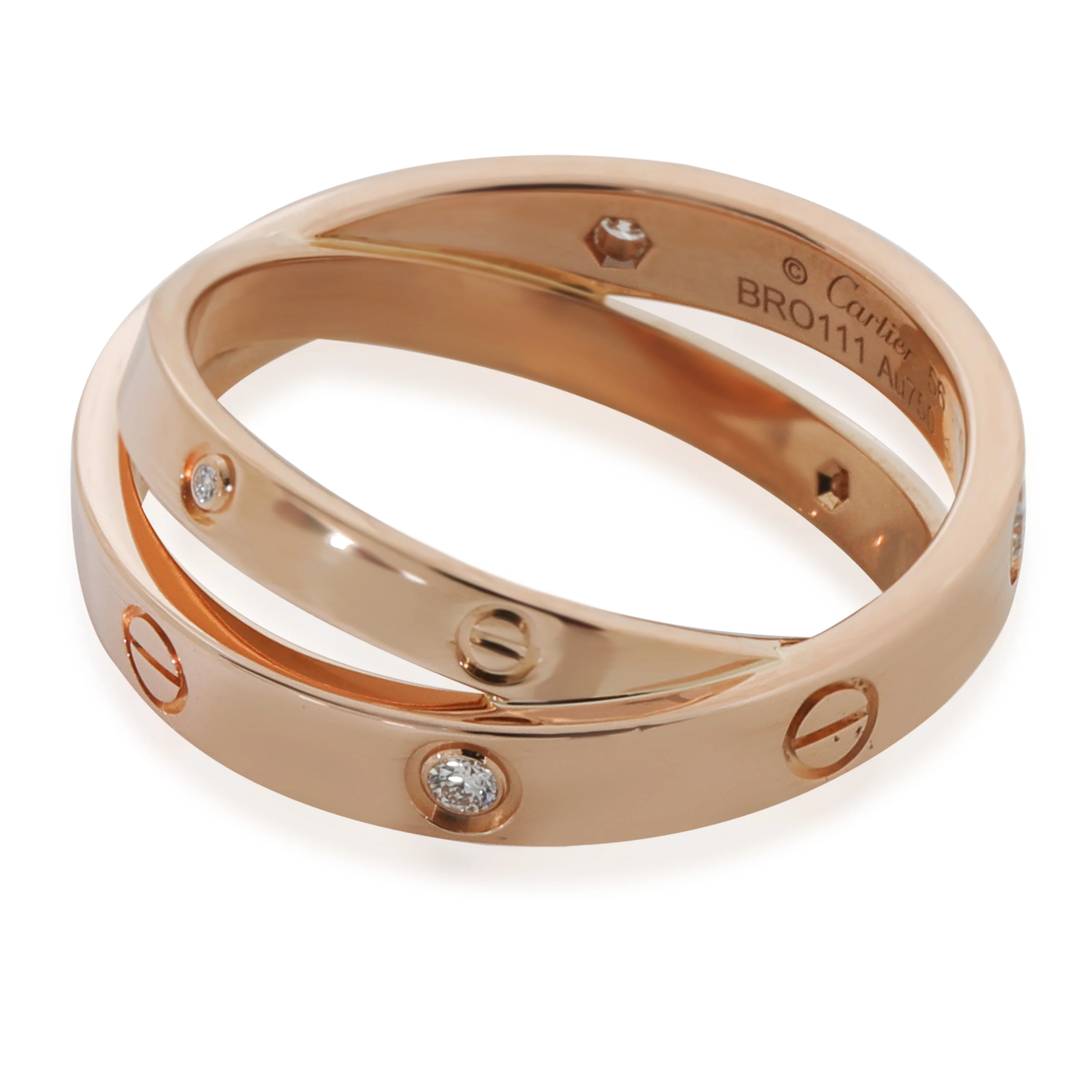 Rose Gold Diamond Love Ring - Image 3