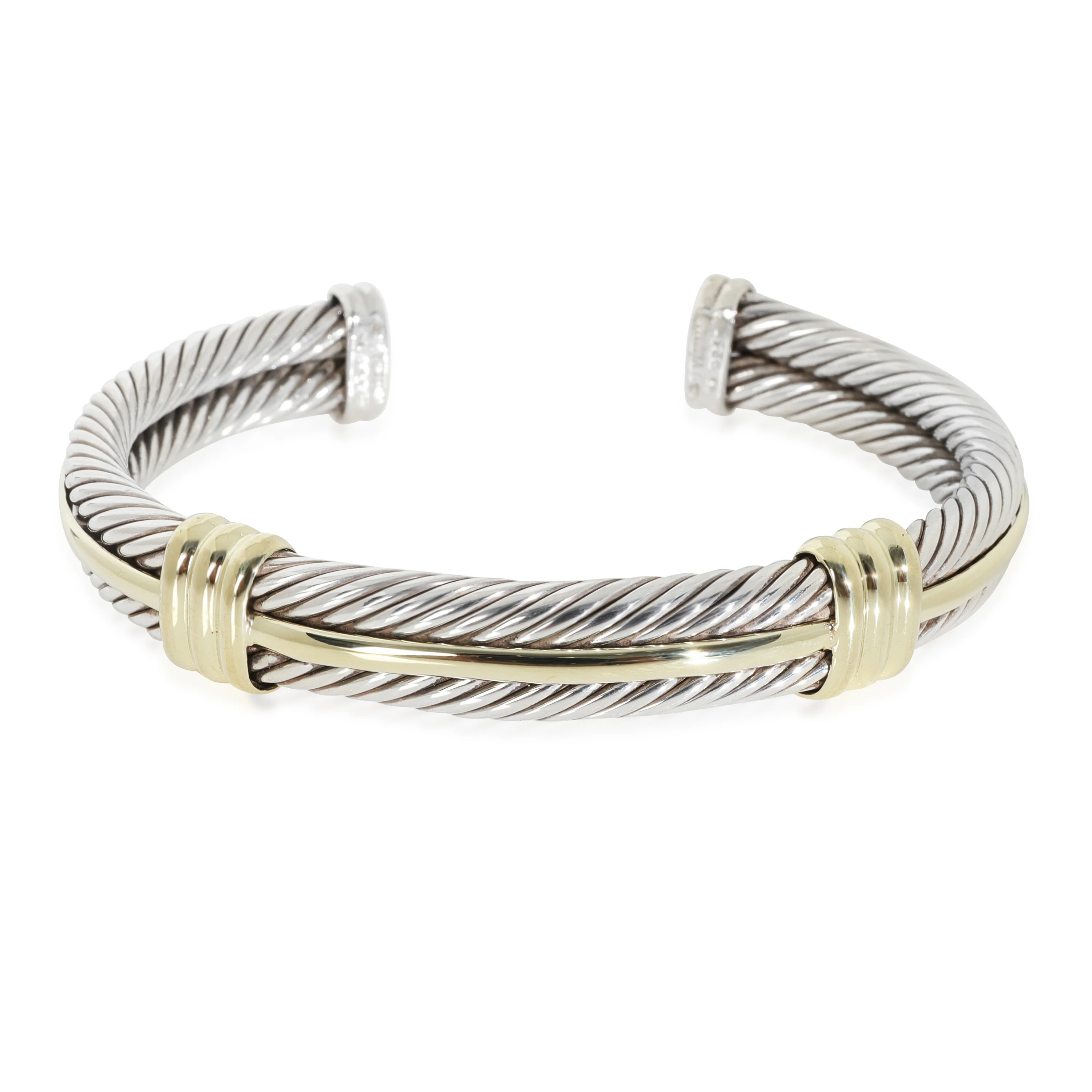 Yellow Gold & Sterling Silver Vintage Double Cable Bracelet