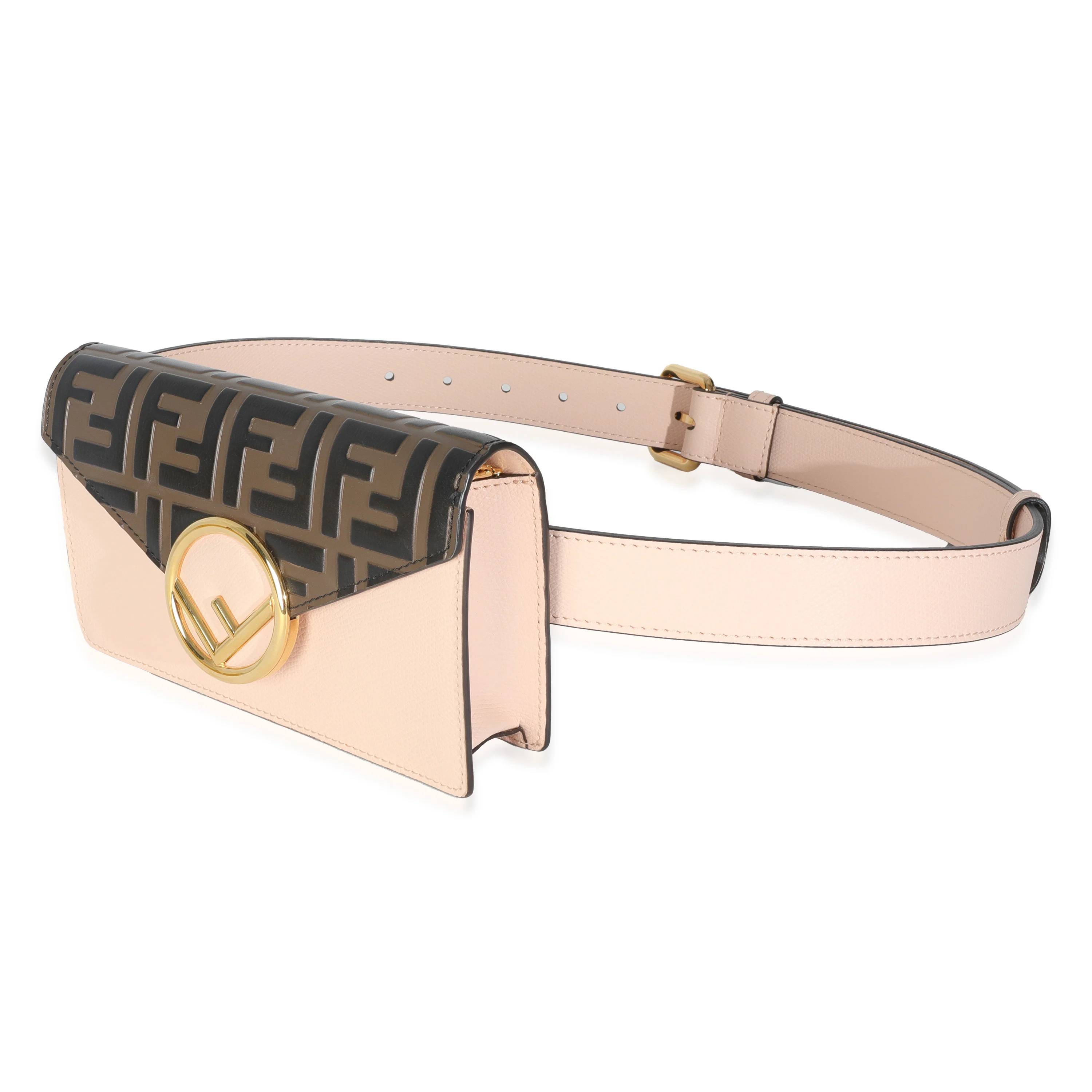 Light Rose Vitello Cruise FF 1974 Embossed Envelope Belt Bag - Image 2
