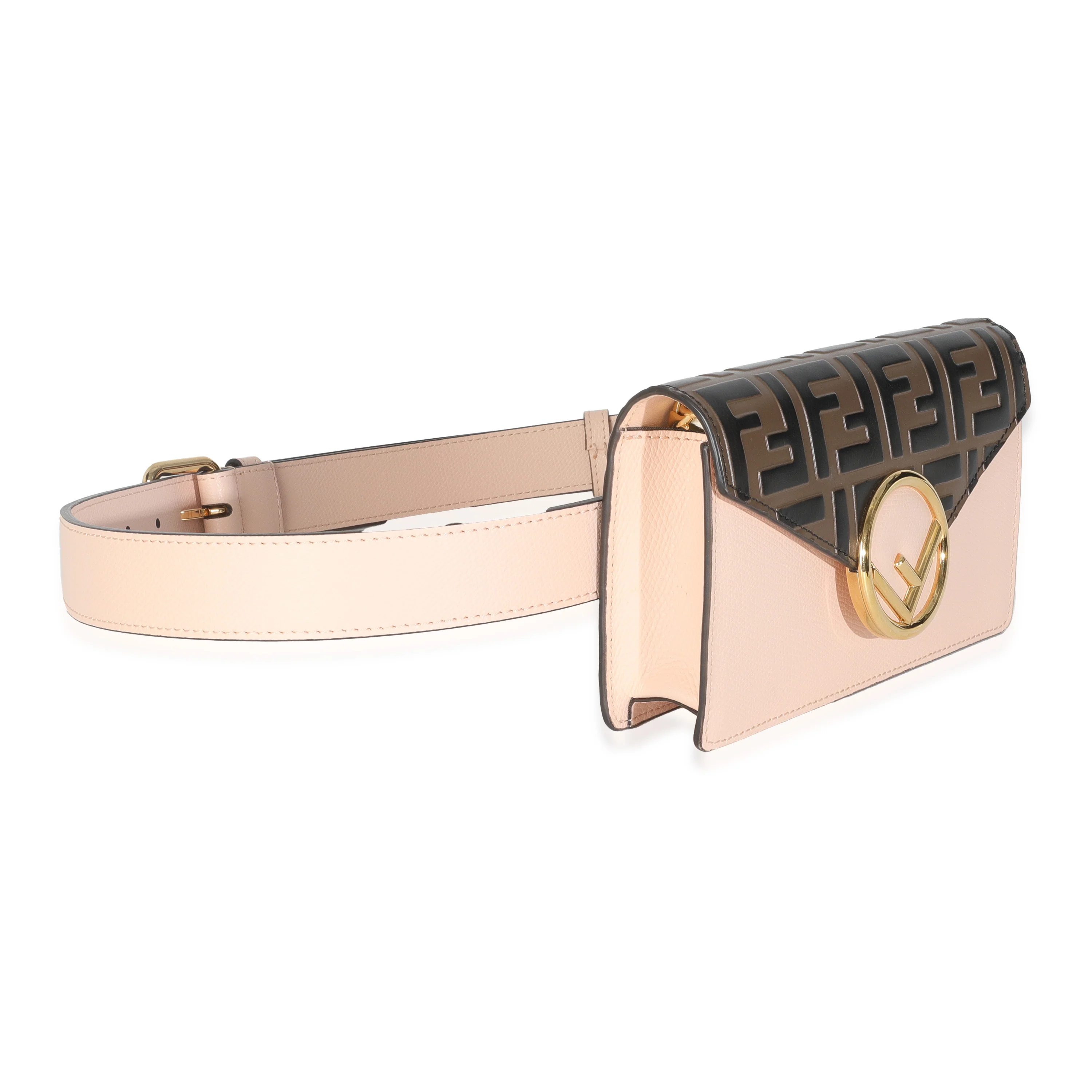 Light Rose Vitello Cruise FF 1974 Embossed Envelope Belt Bag - Image 3