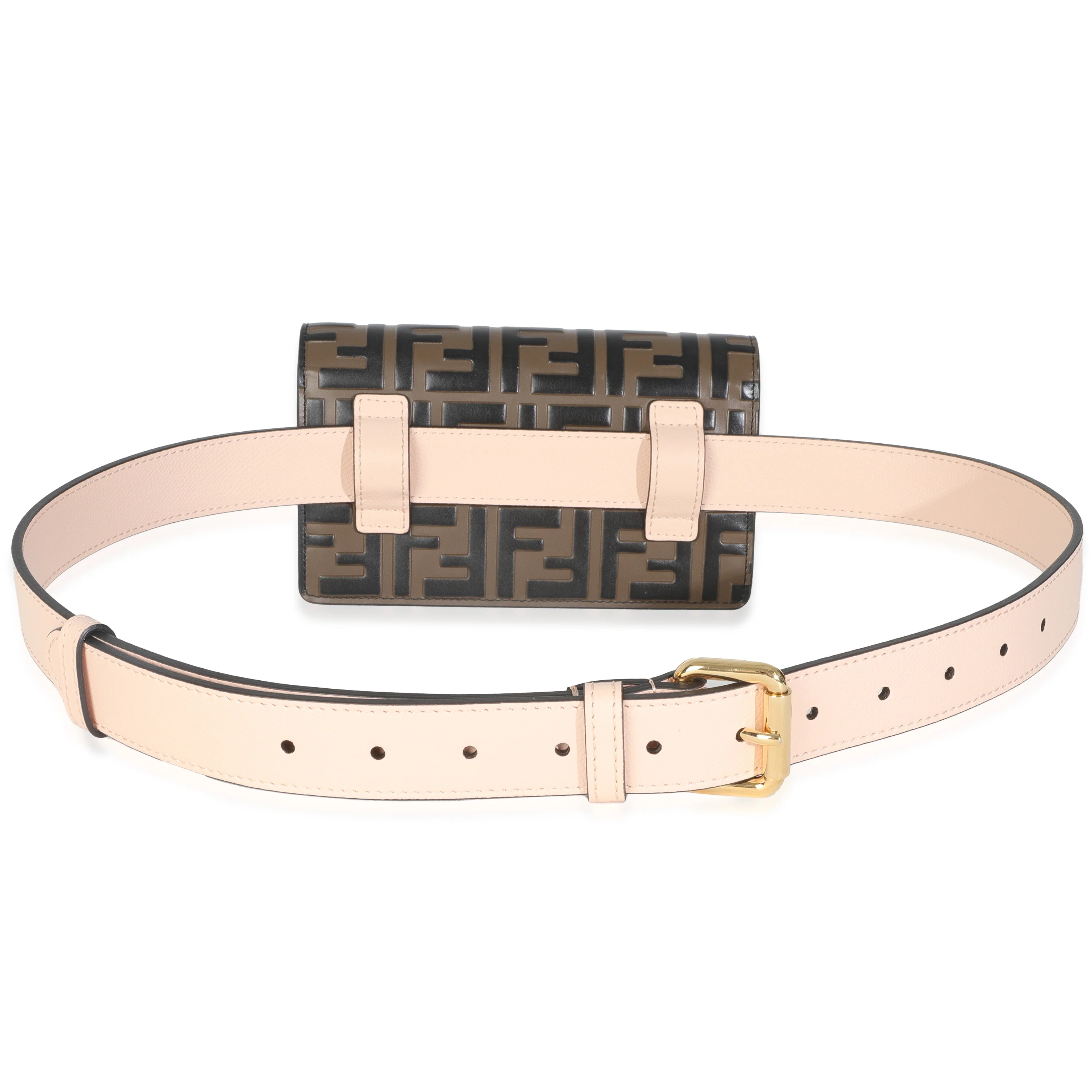 Light Rose Vitello Cruise FF 1974 Embossed Envelope Belt Bag - Image 4