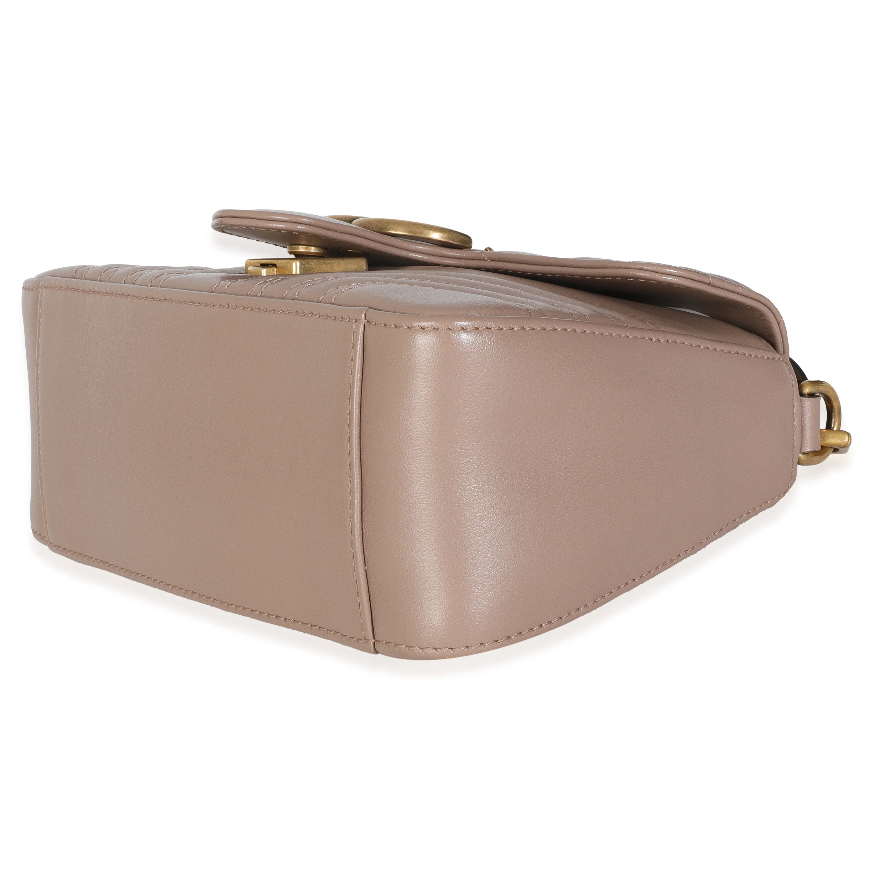 Porcelain Rose Calfskin Matelasse Mini GG Marmont Top Handle Bag - Image 6