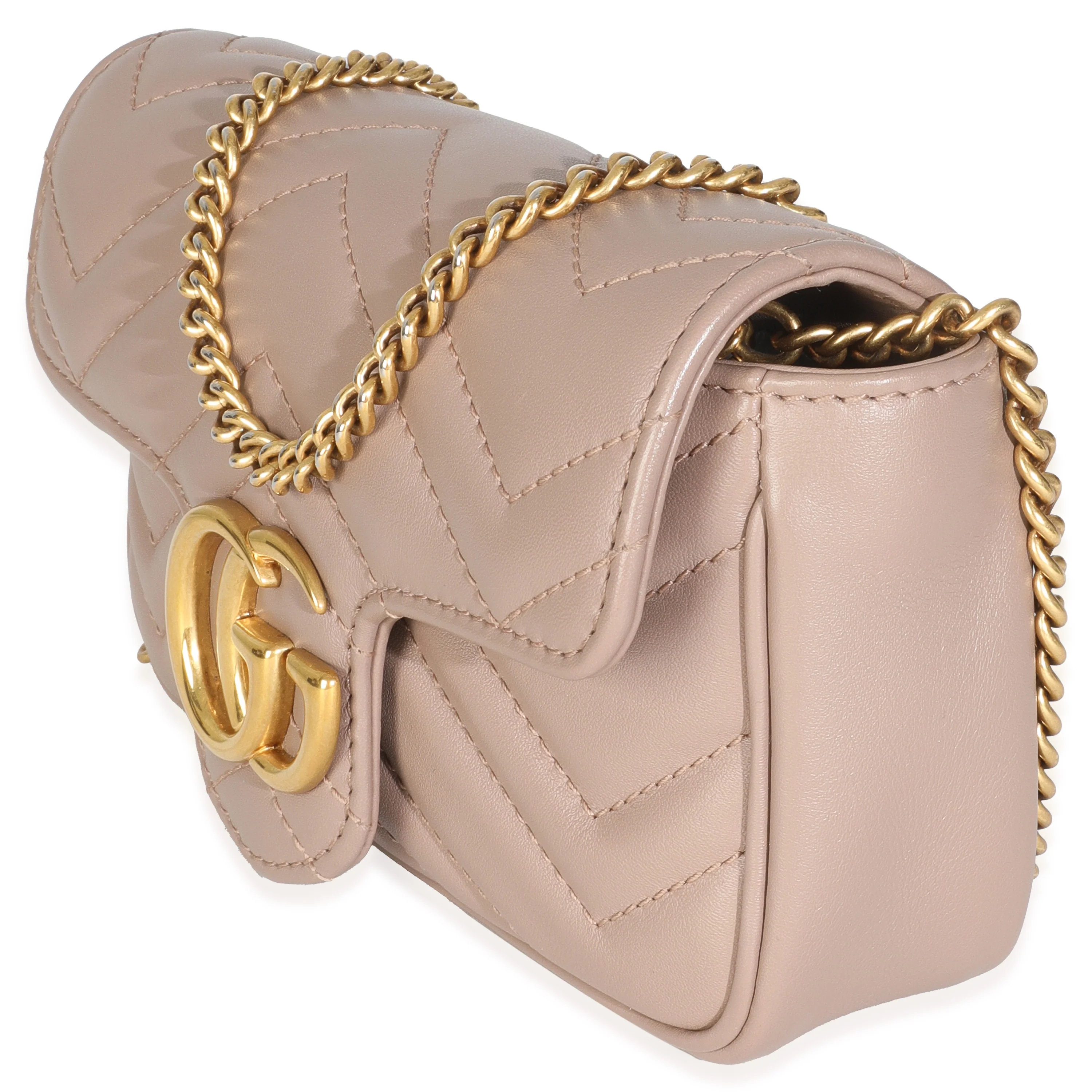 Porcelain Rose Calfskin Matelasse Super Mini GG Marmont Bag - Image 2