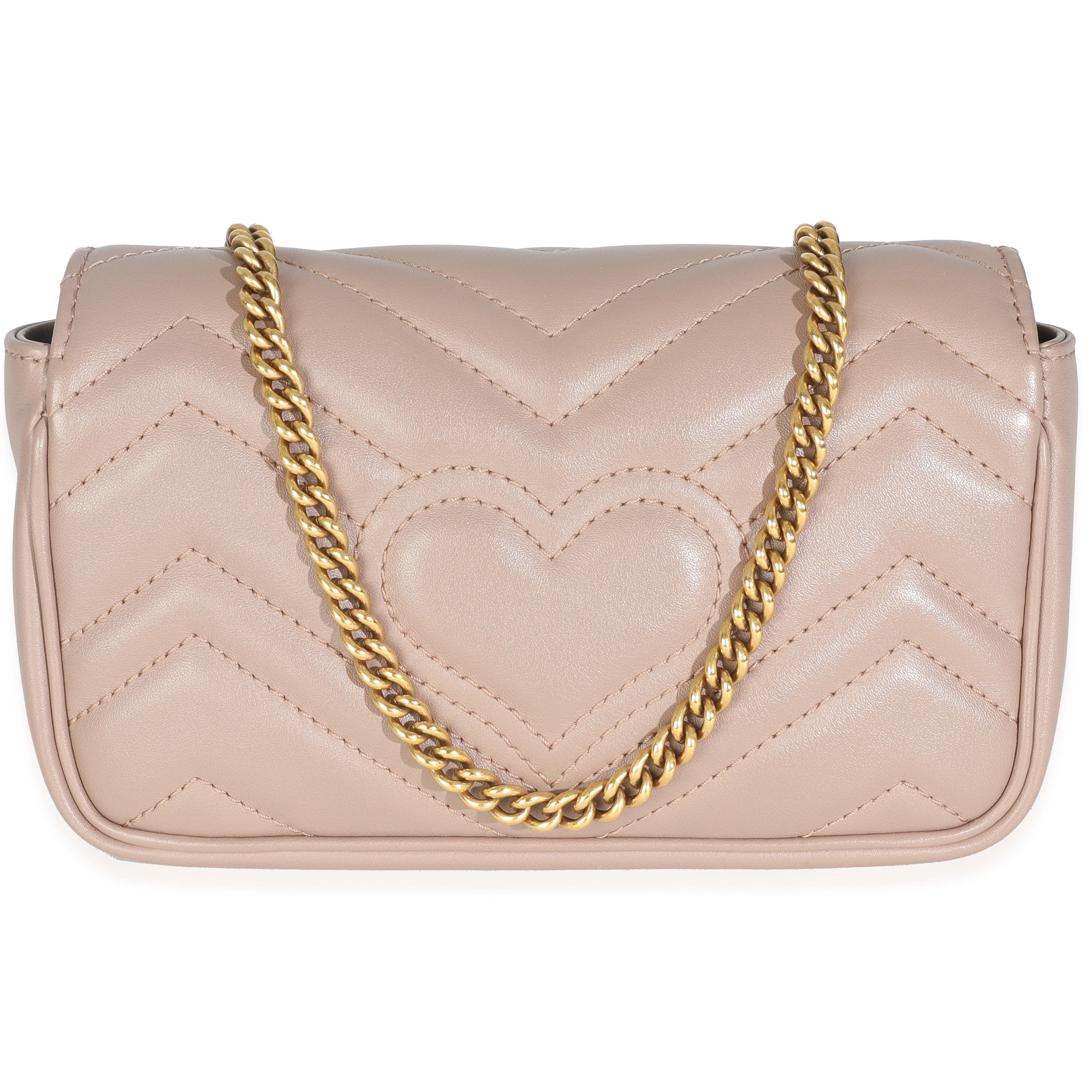 Porcelain Rose Calfskin Matelasse Super Mini GG Marmont Bag - Image 4