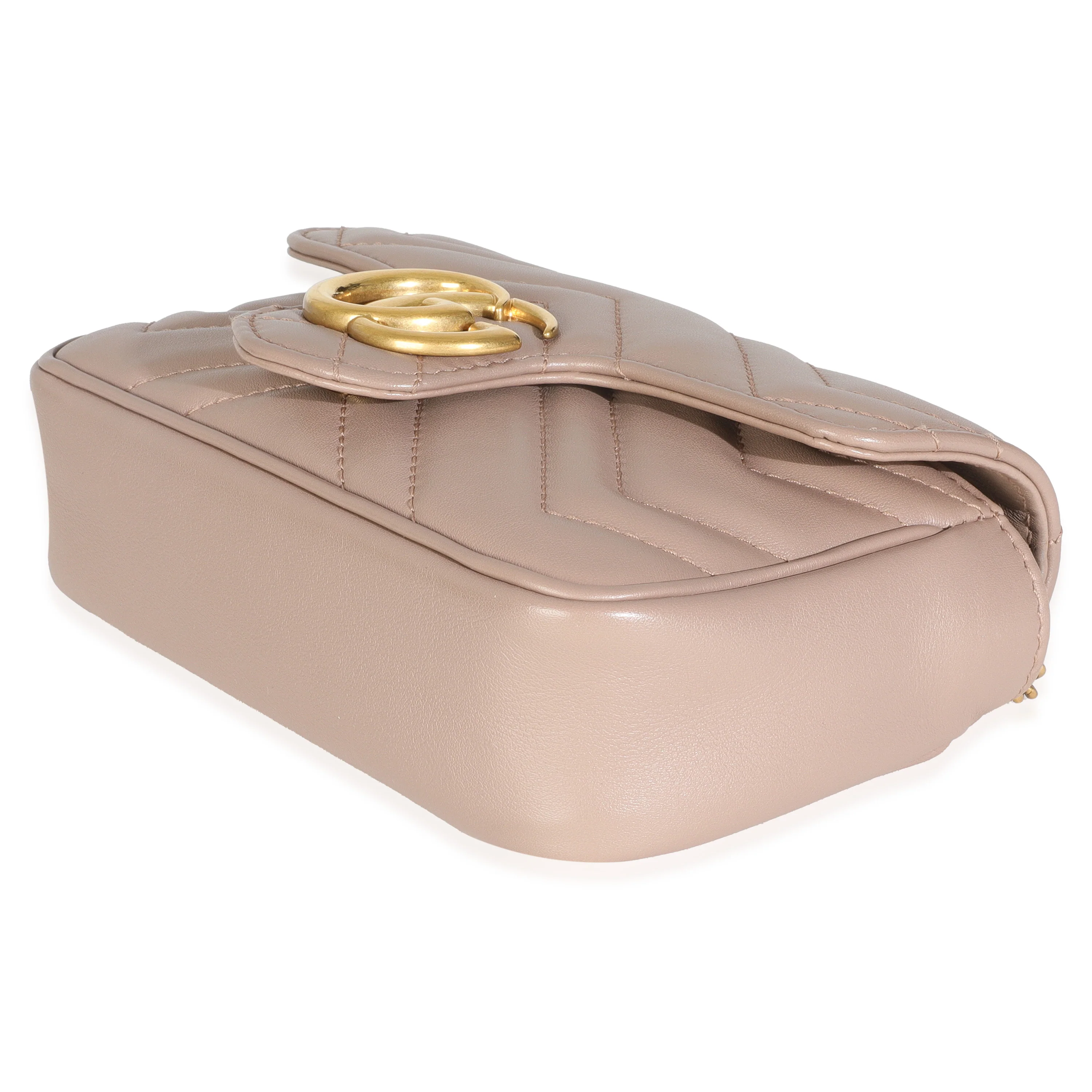 Porcelain Rose Calfskin Matelasse Super Mini GG Marmont Bag - Image 7