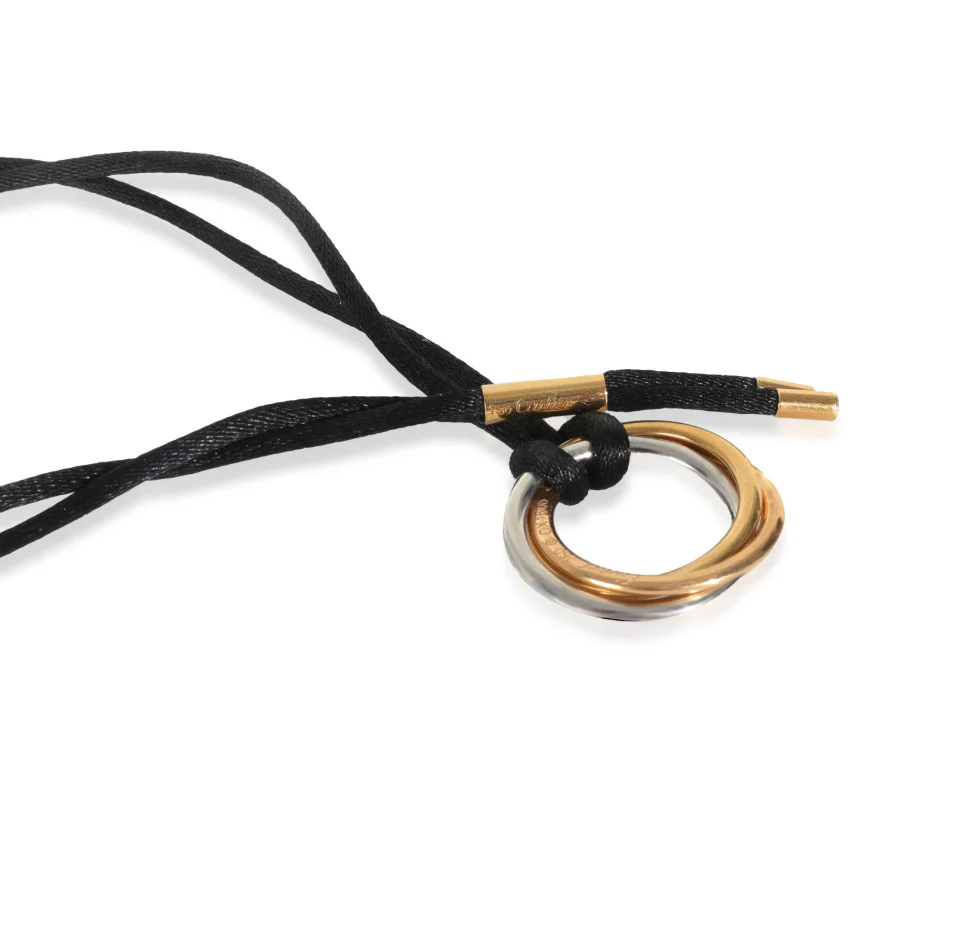 3-Tone Gold Diamond Medium Model Trinity Necklace - Image 3