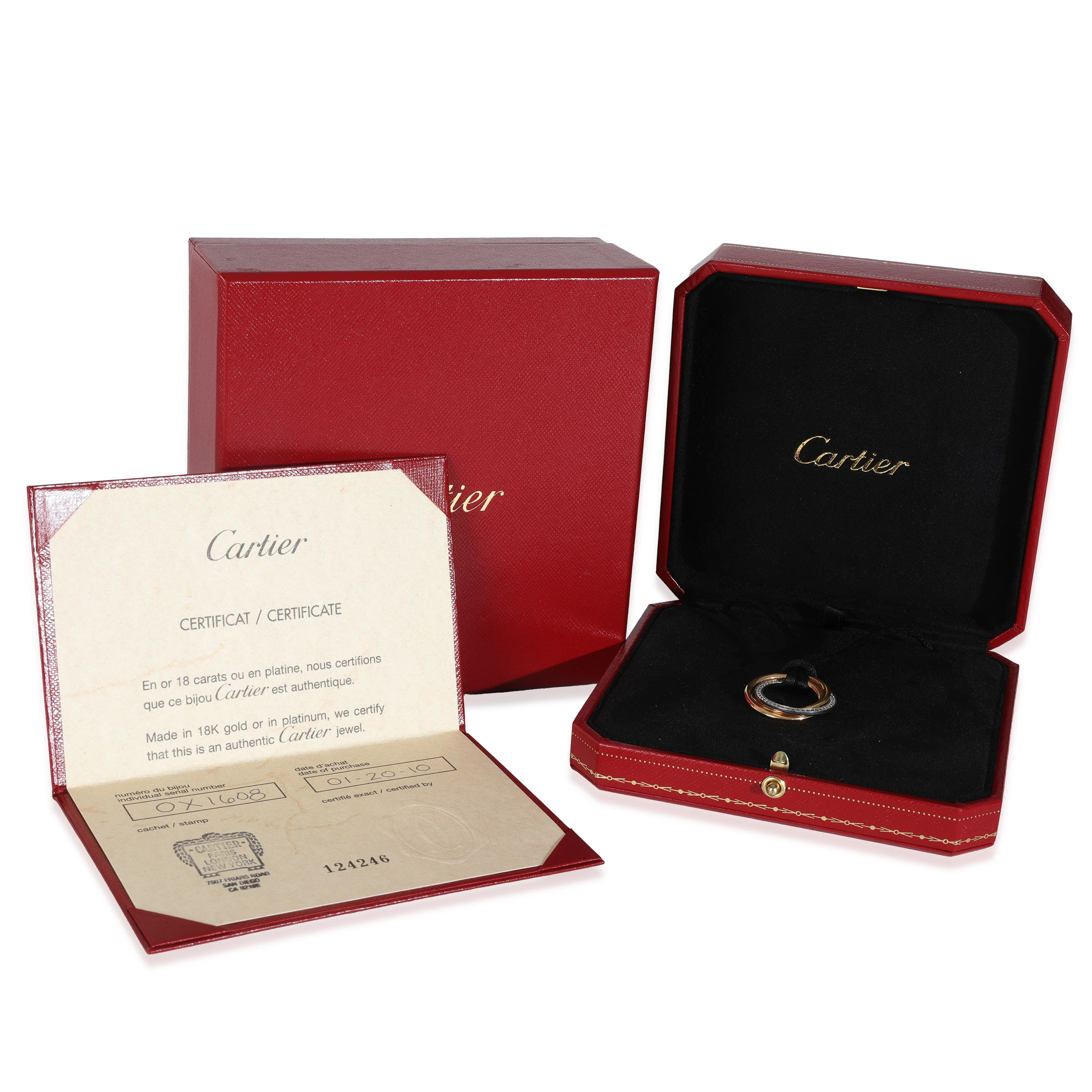 3-Tone Gold Diamond Medium Model Trinity Necklace - Image 5