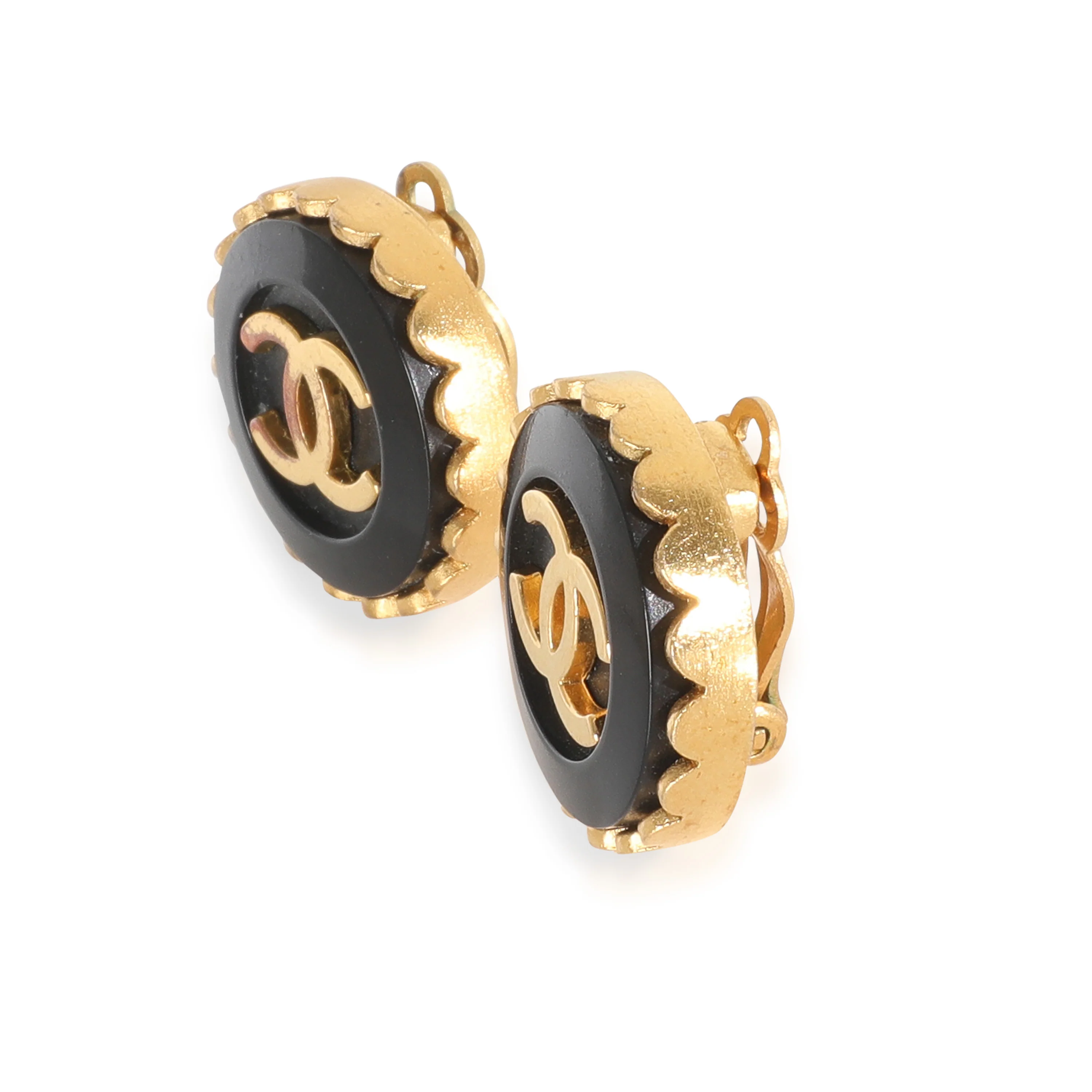 Gold-Plated 1995 Vintage CC Earrings - Image 2