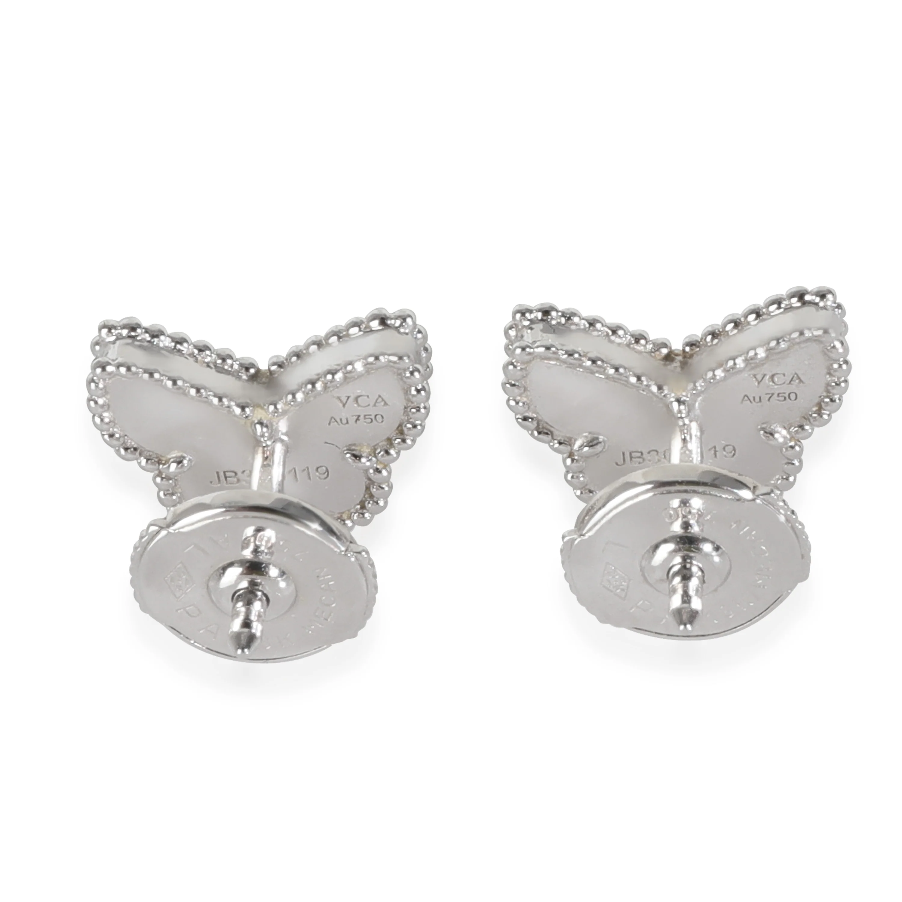 White Gold Turquoise Sweet Butterflies Earrings - Image 3