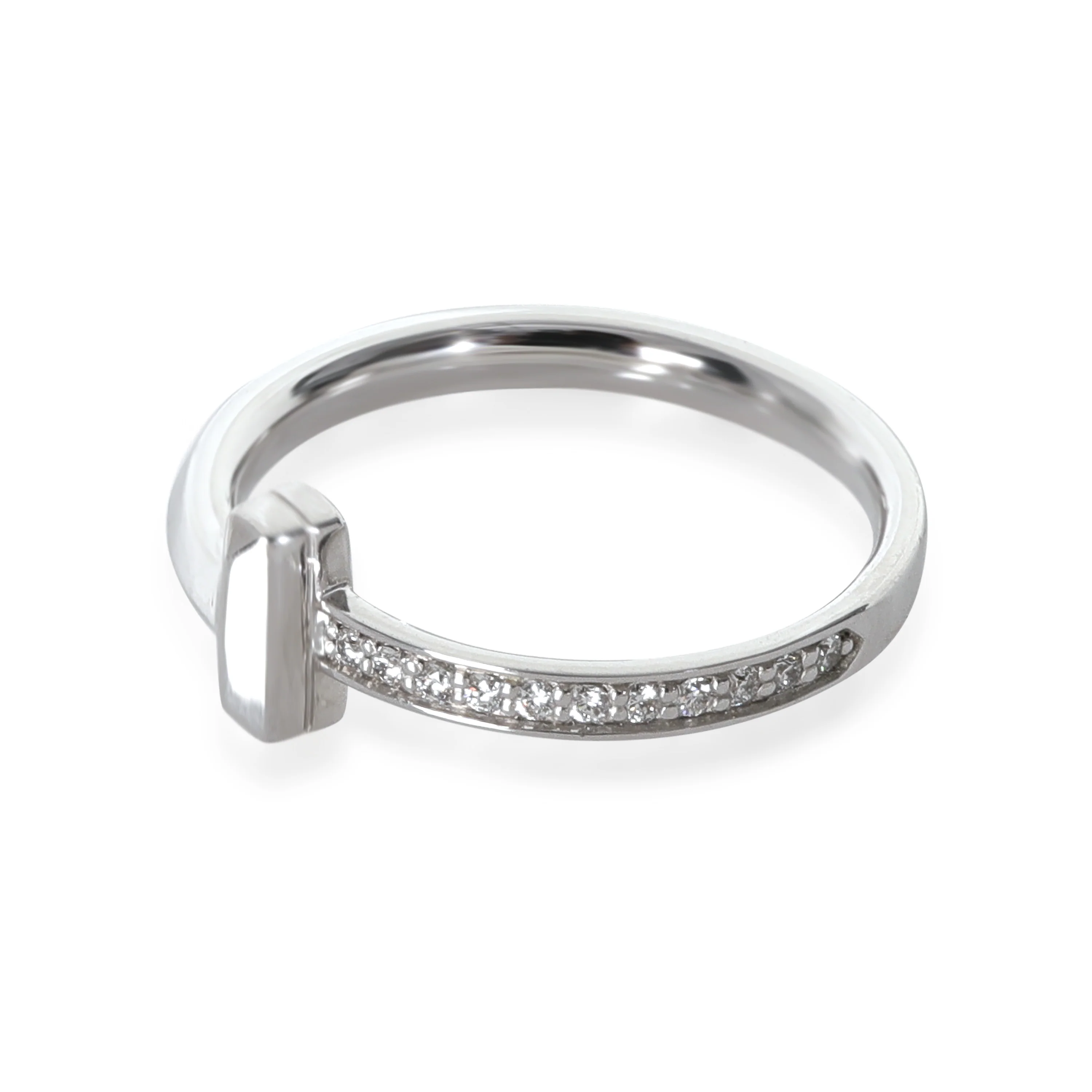White Gold Diamond Tiffany T T1 Ring - Image 2