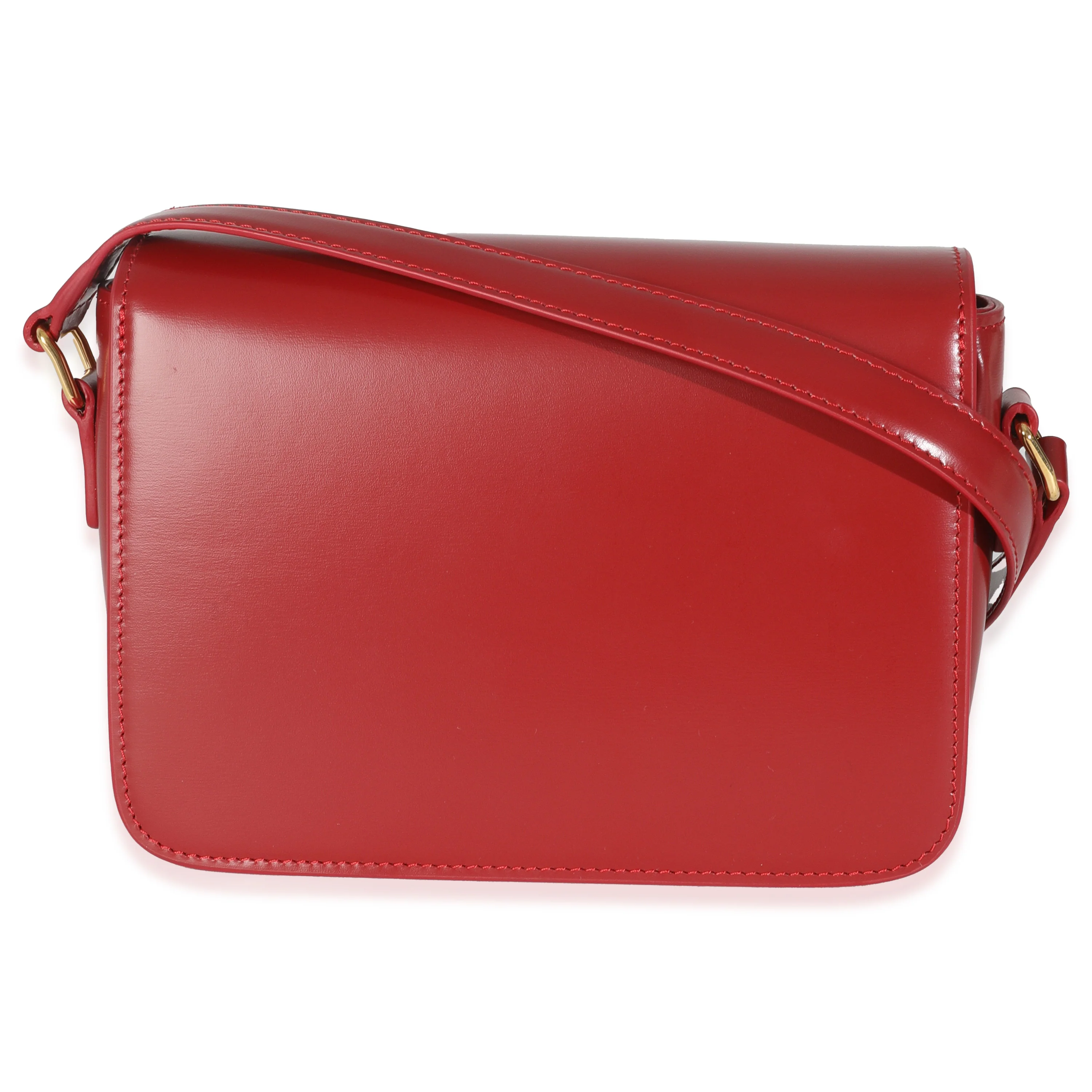 Carmin Shiny Calfskin Teen Triomphe Bag - Image 4