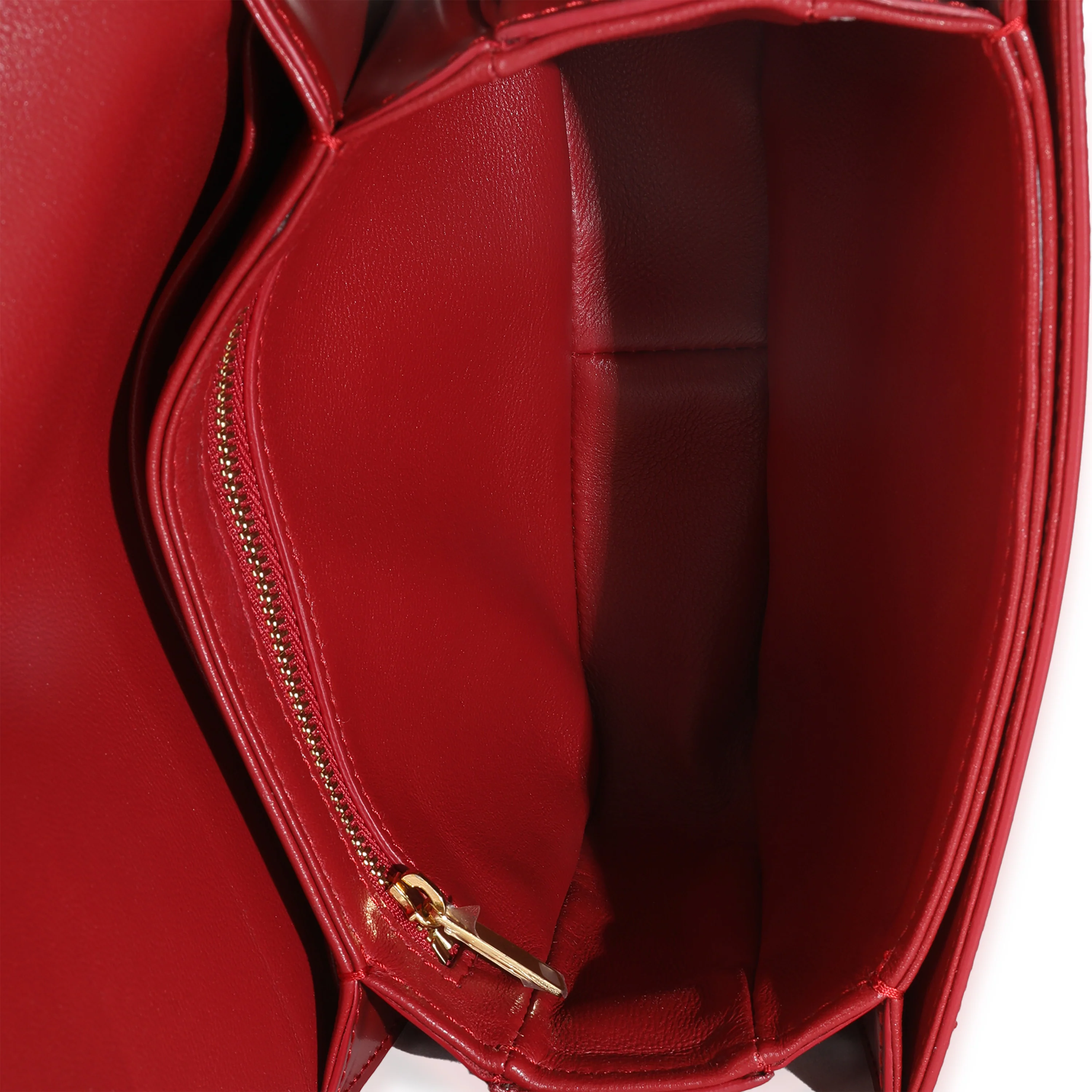 Carmin Shiny Calfskin Teen Triomphe Bag - Image 9