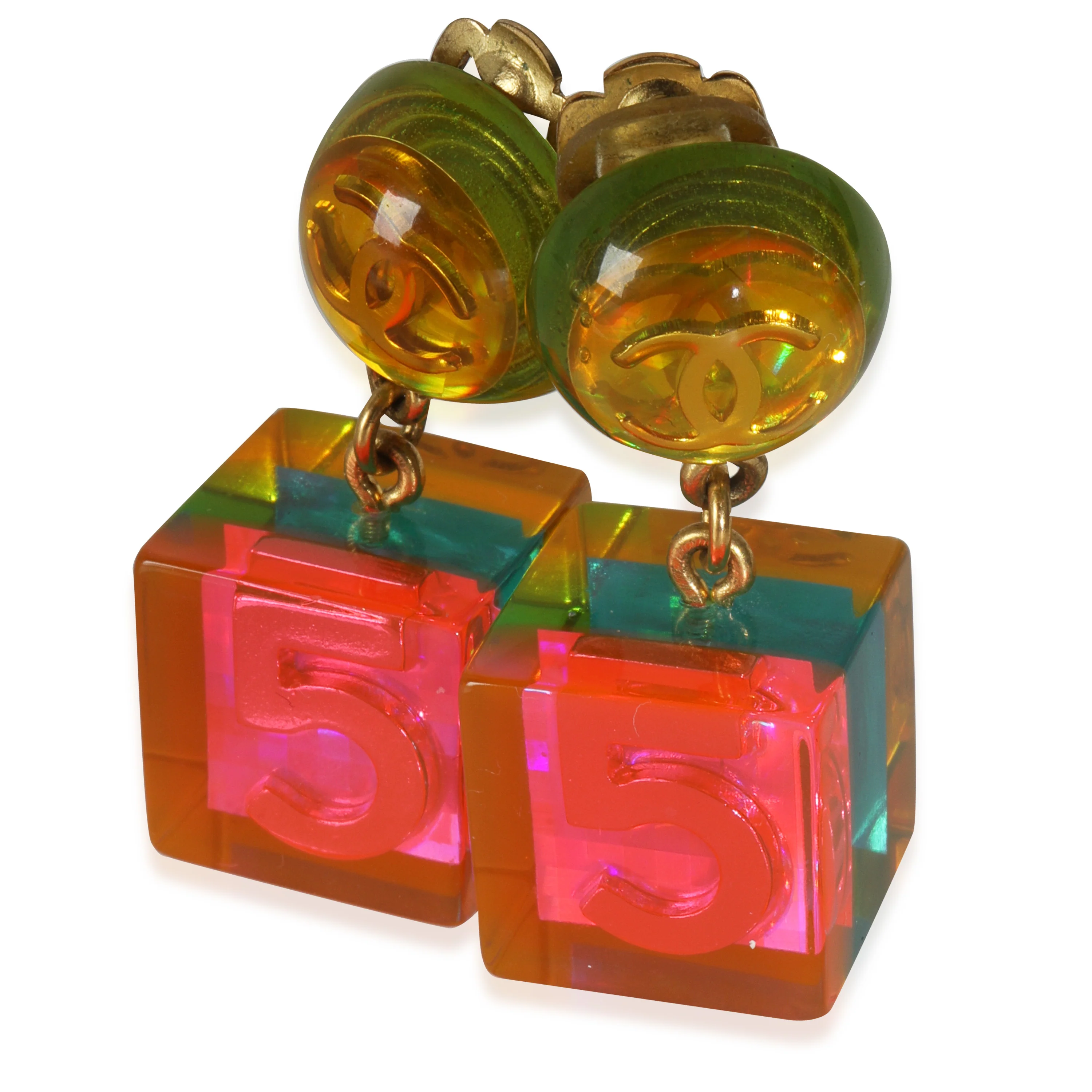 Gold-Plated  Vintage 1997 No.5 Cube Earrings