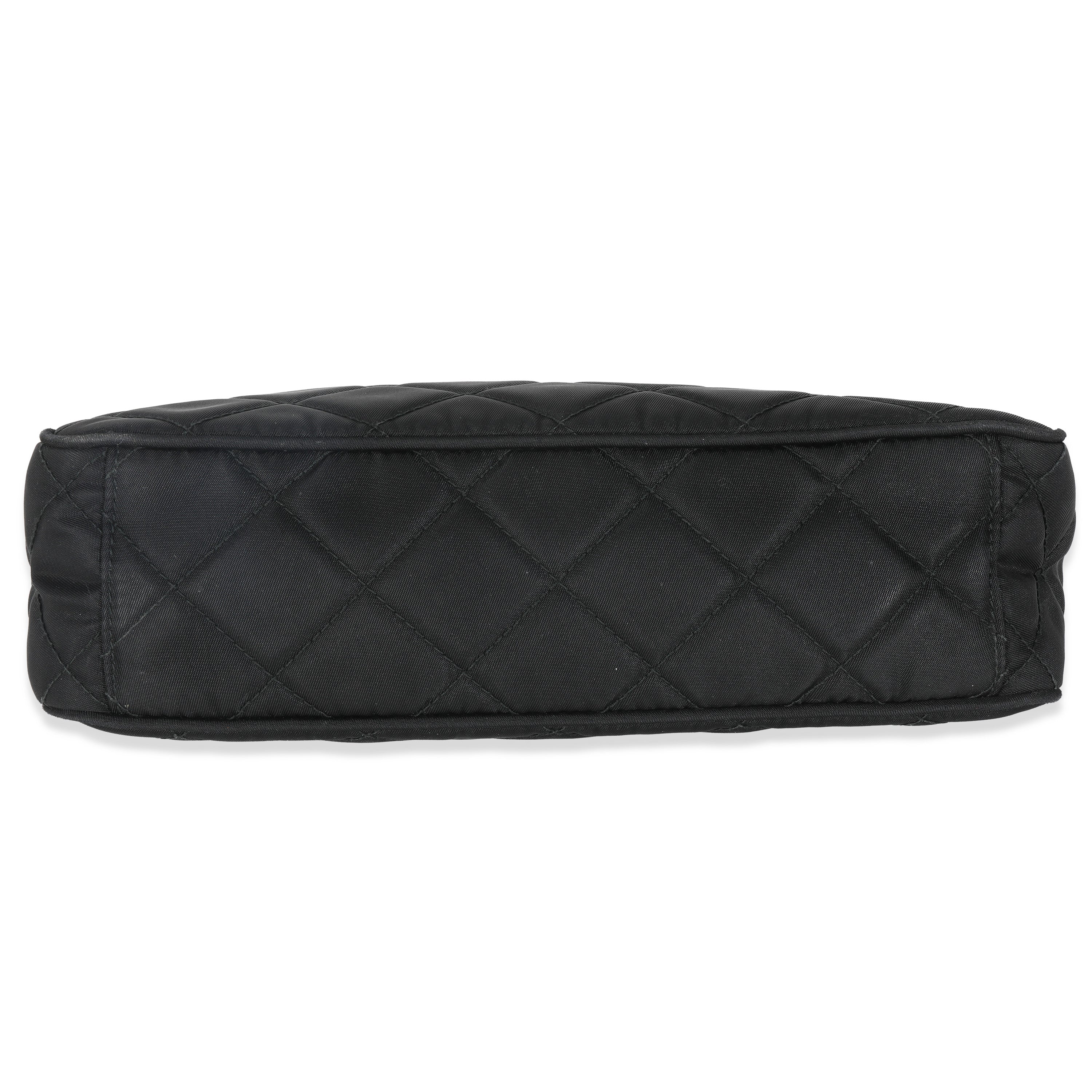 Black Tessuto Quilted Nylon Chain Bag - Image 5