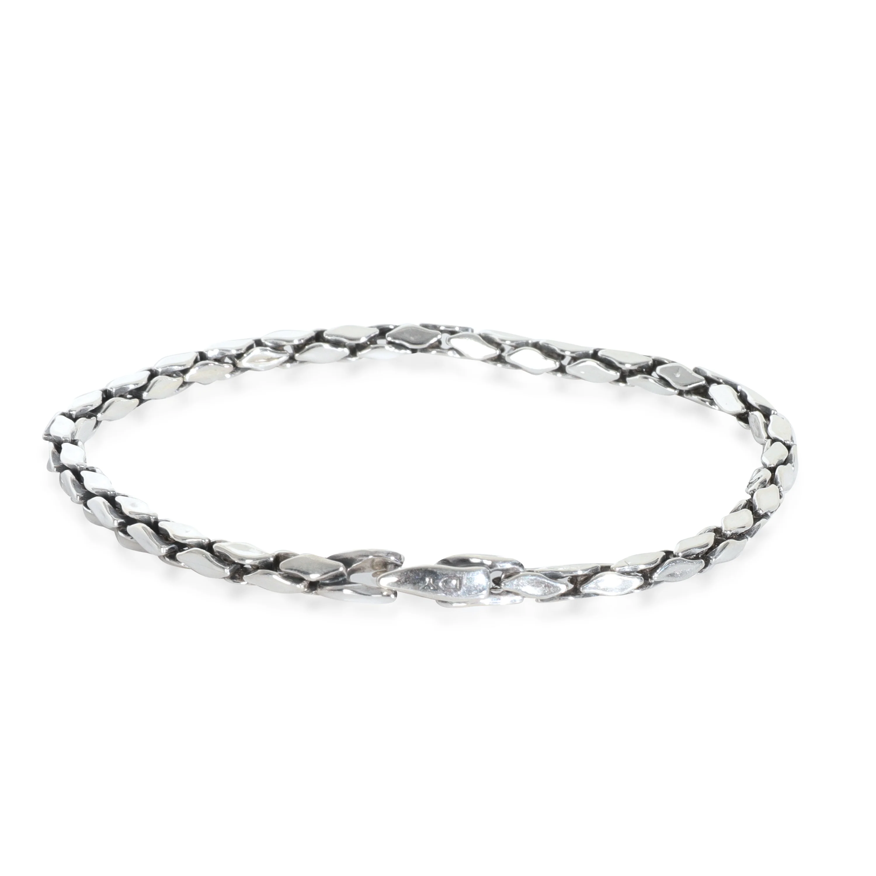 Sterling Silver  Fluted Chain Bracelet - Image 3