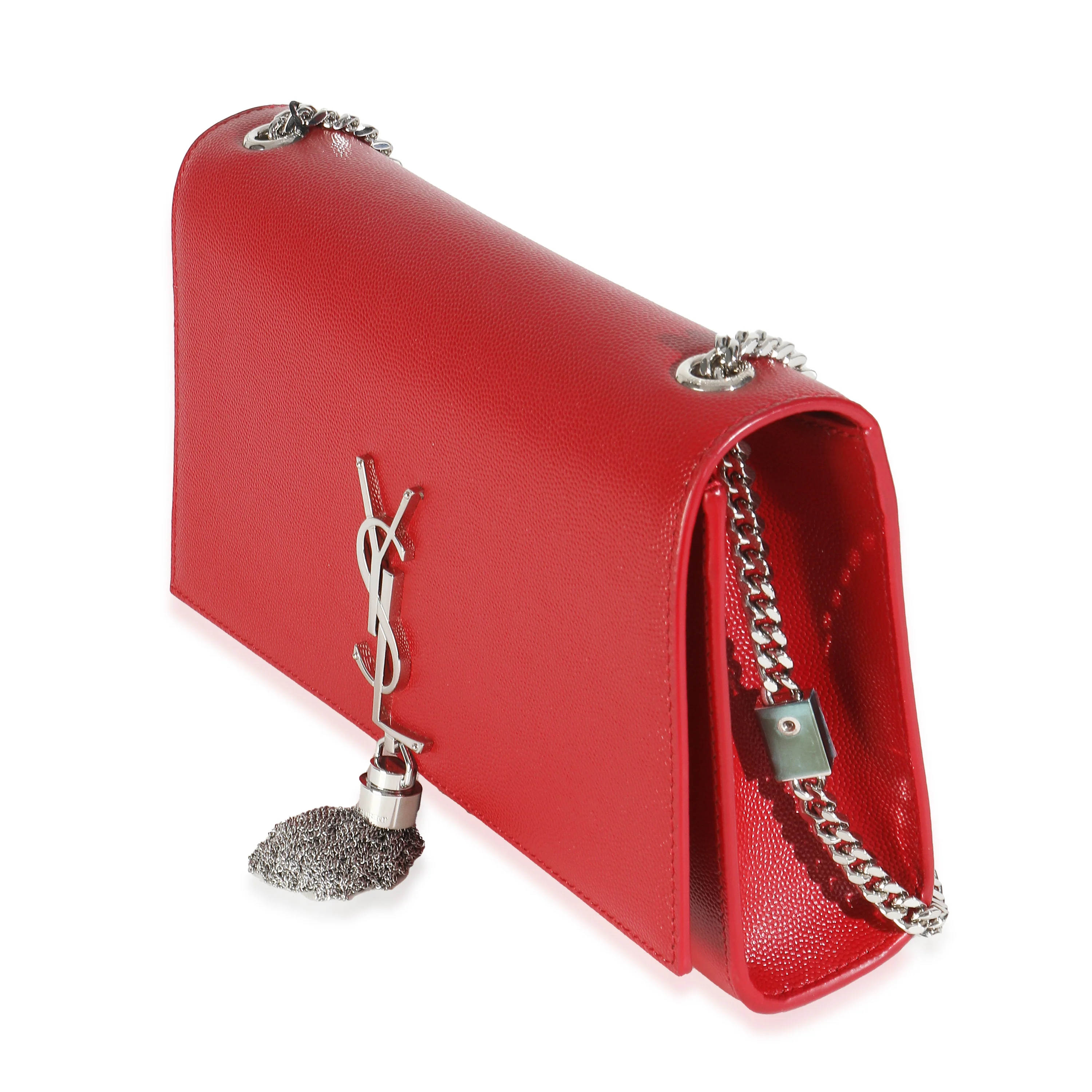 Red Grain De Poudre Medium Kate Tassel Satchel - Image 2