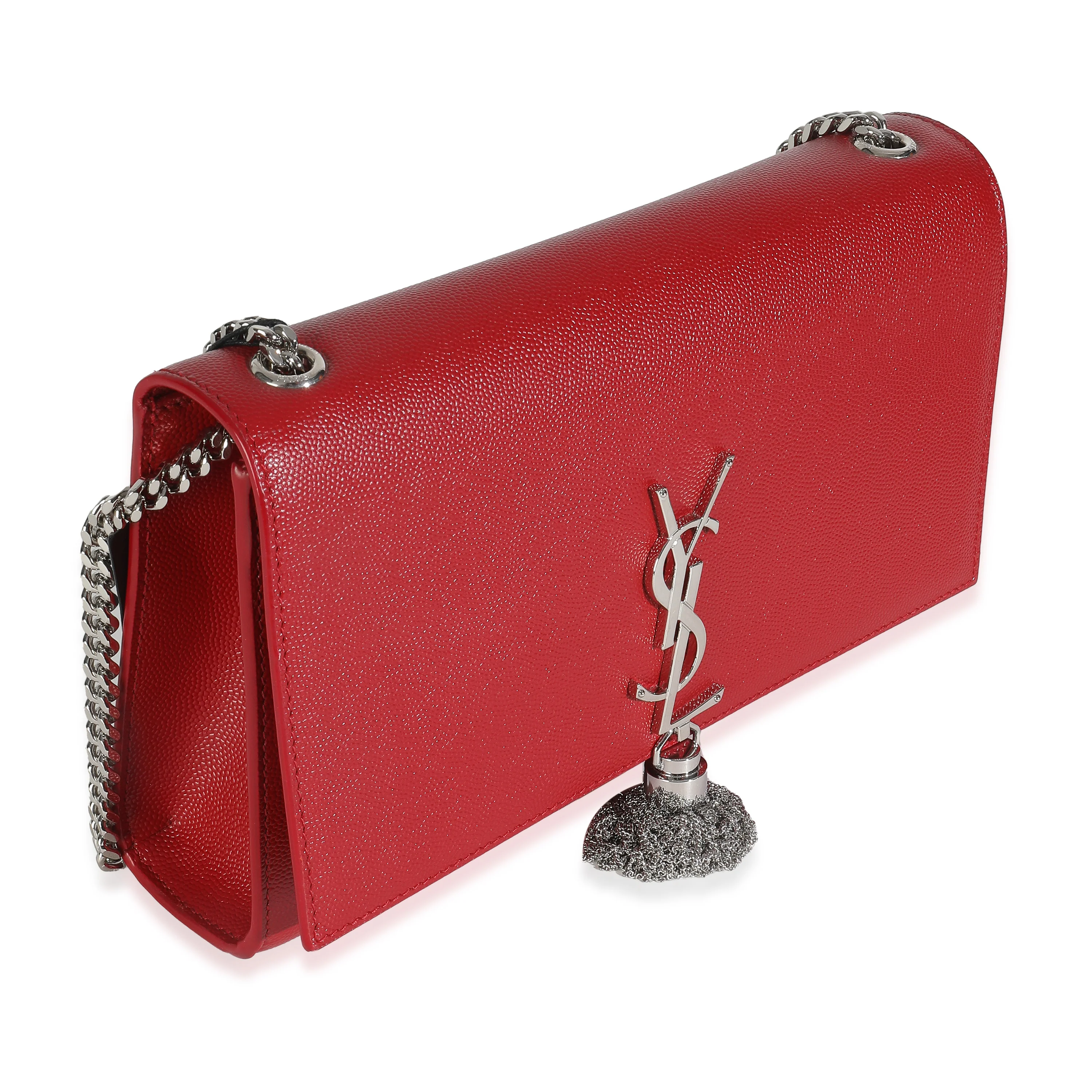 Red Grain De Poudre Medium Kate Tassel Satchel - Image 3