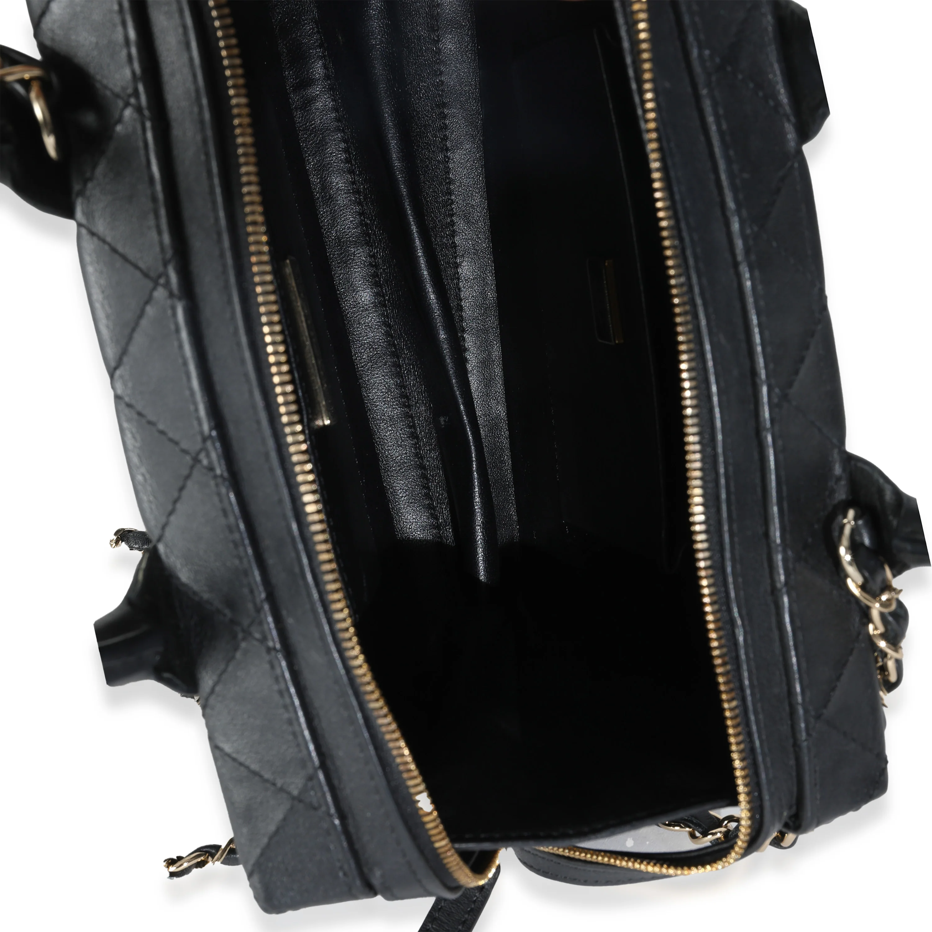 Black Quilted Calfskin Studded Square Vanity Case - Image 8
