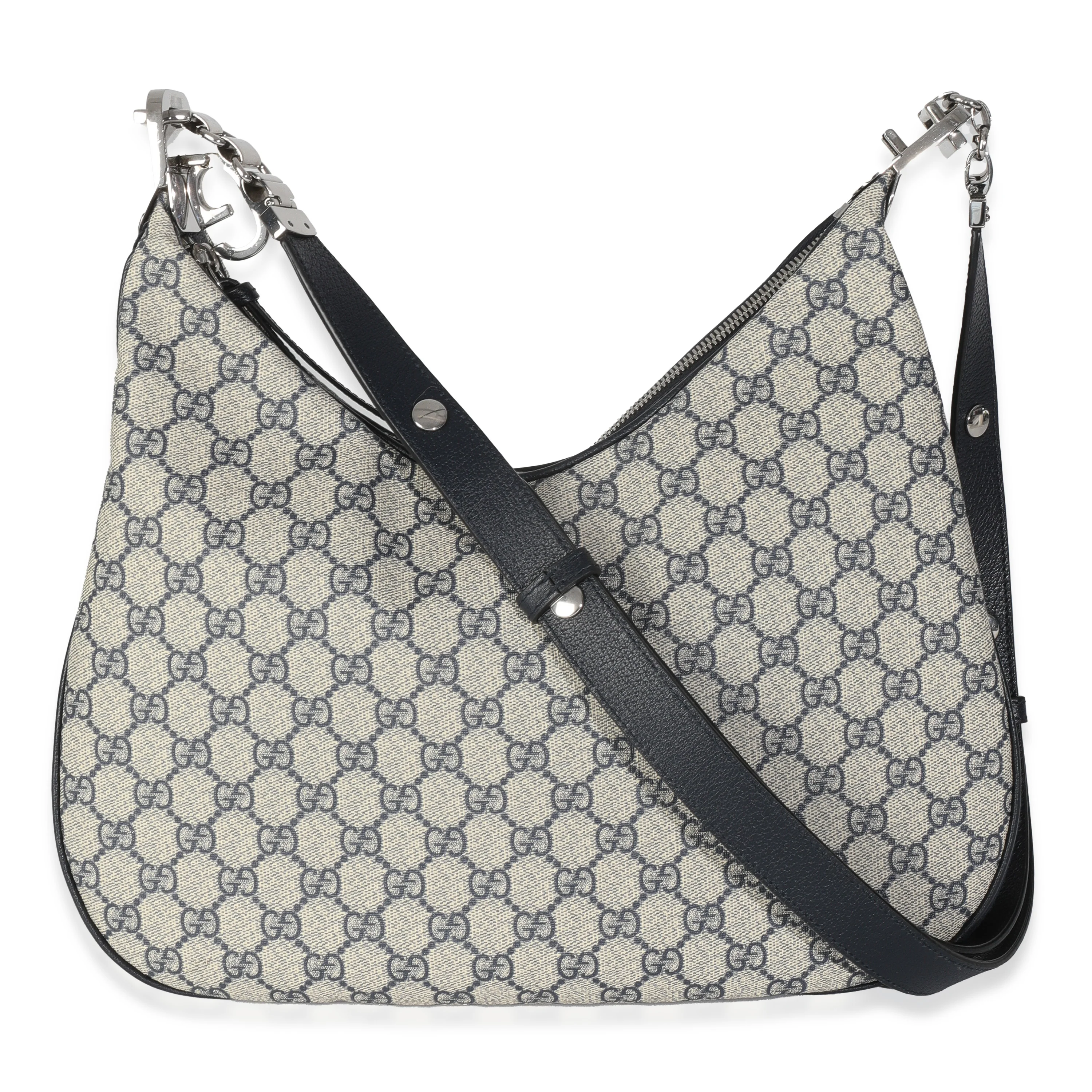 Navy GG Supreme Large Attache Shoulder Bag
