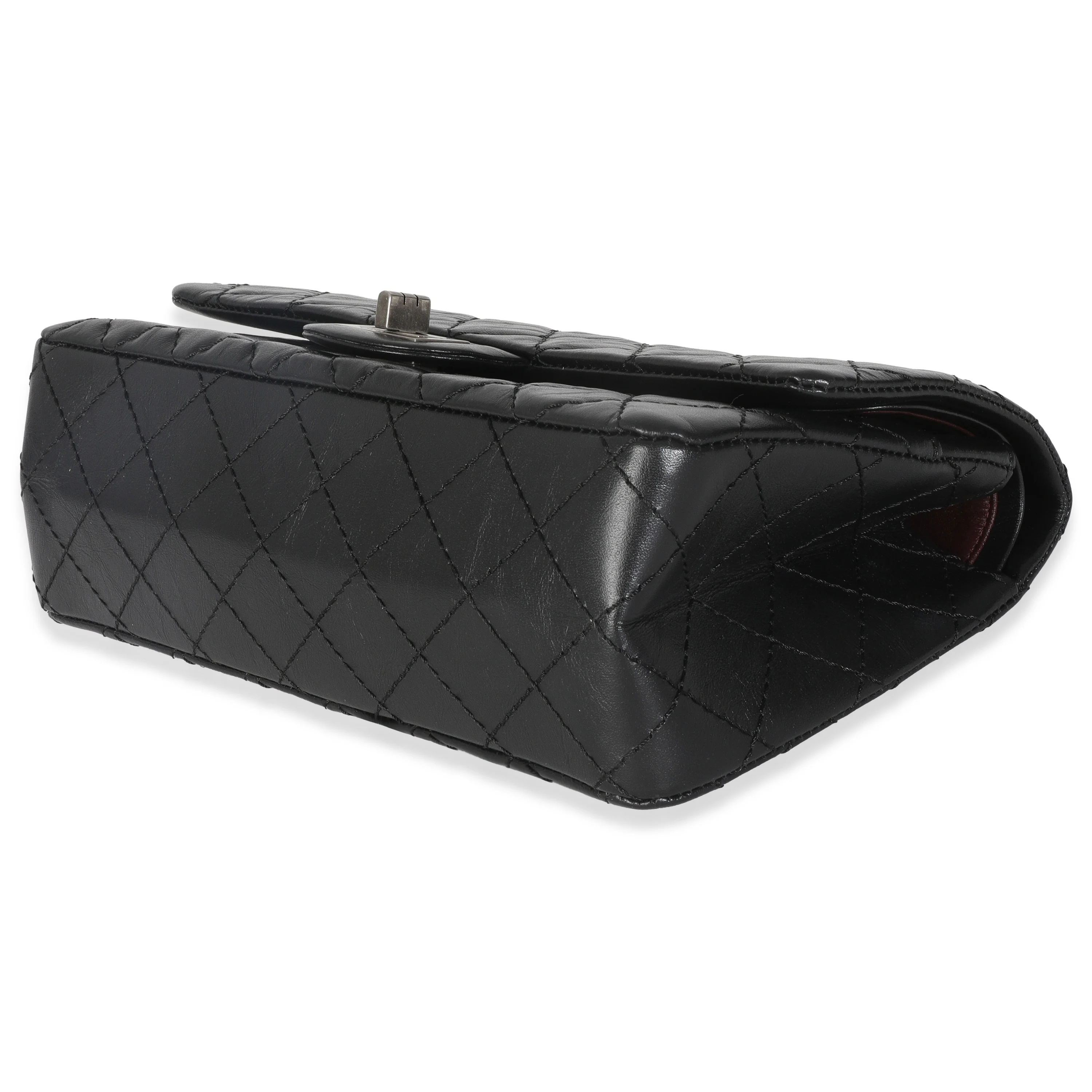 Black Aged Quilted Calfskin 2.55 Small Reissue 225 Flap Bag - Image 7