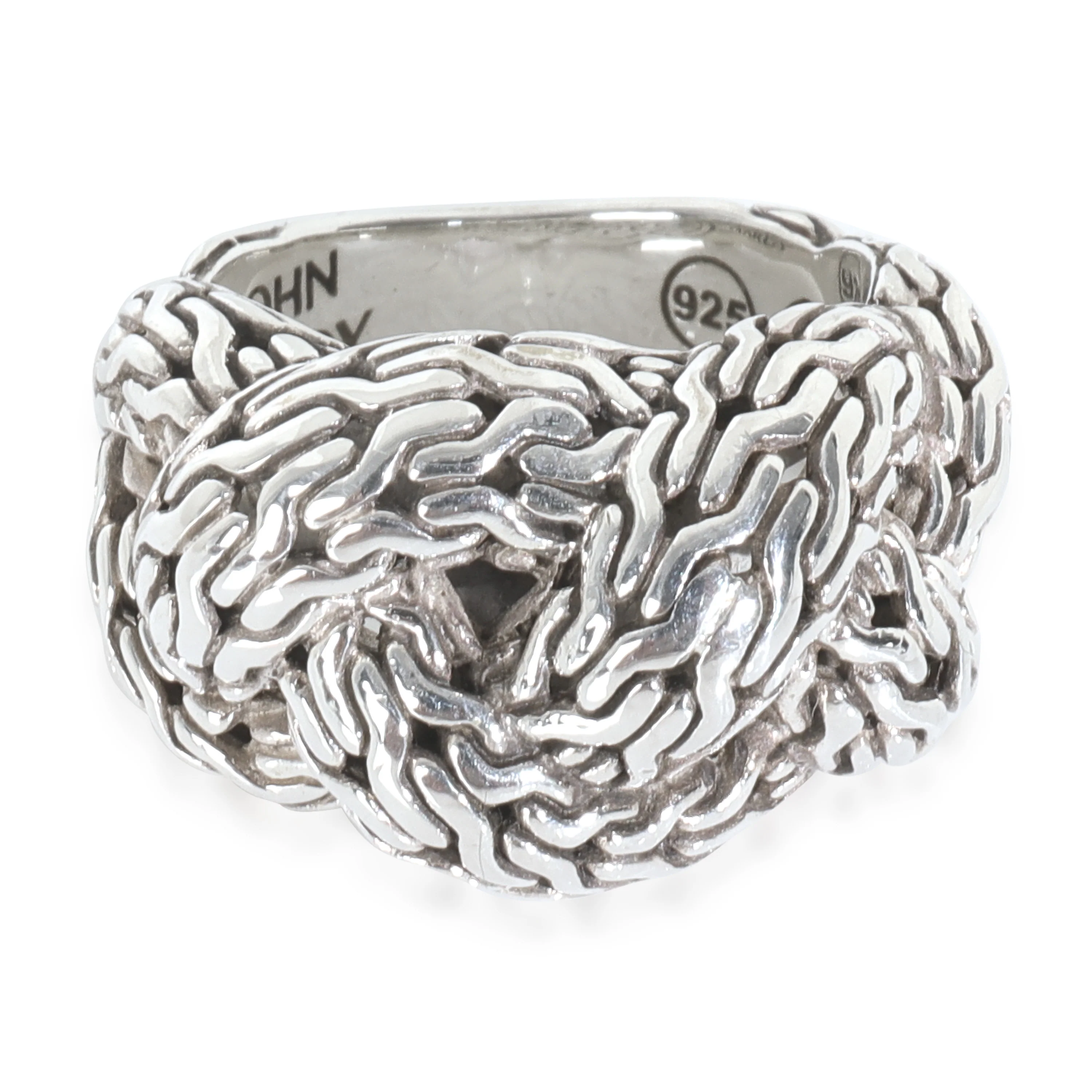 Sterling Silver Classic Chain Braided Knot Ring