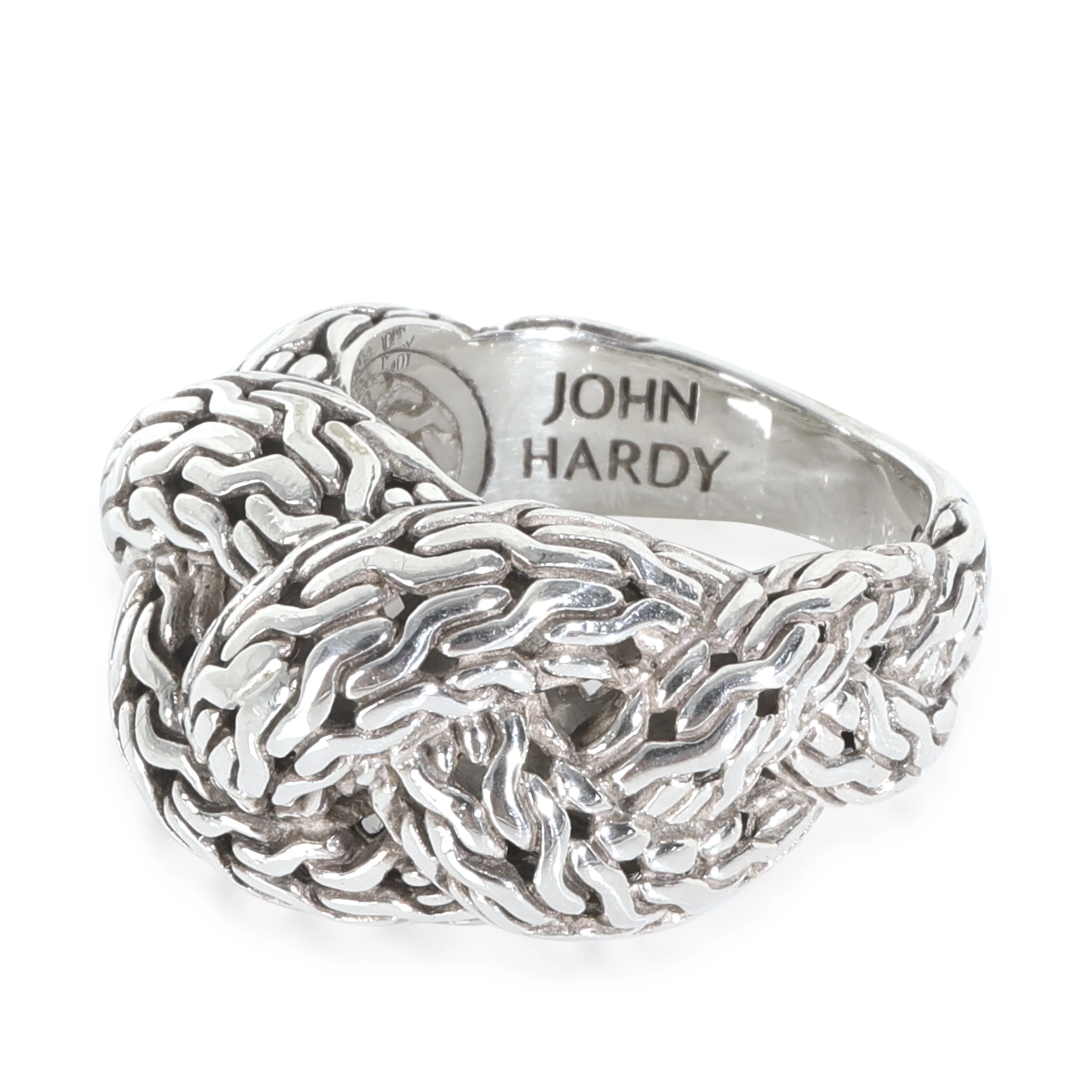 Sterling Silver Classic Chain Braided Knot Ring - Image 2