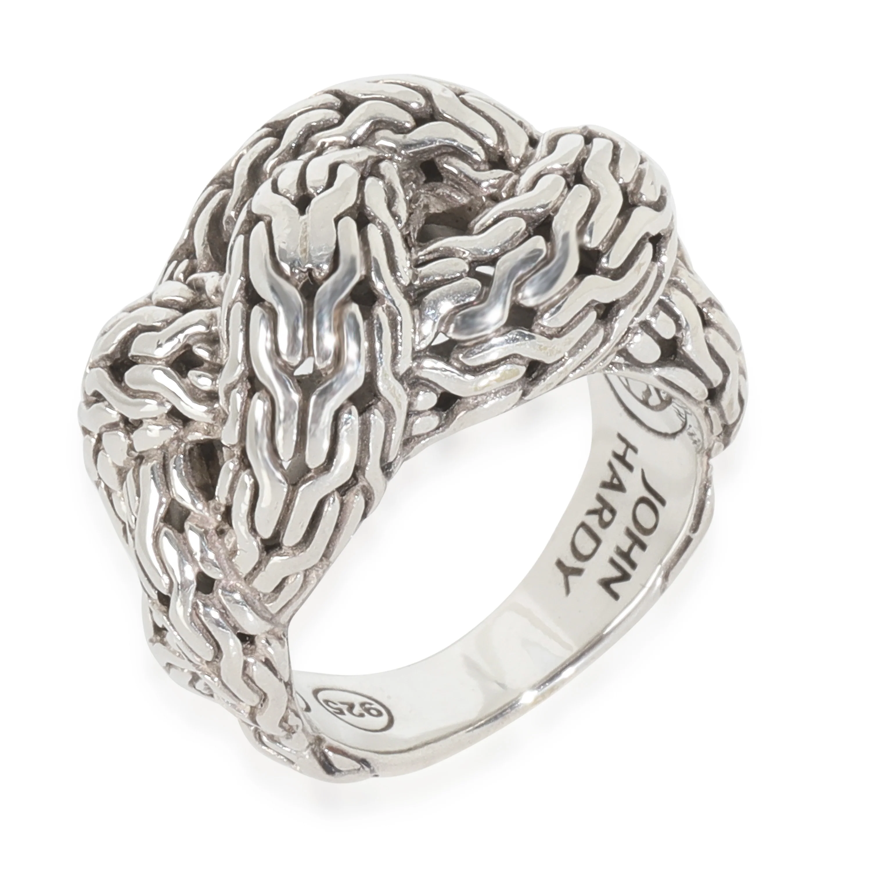 Sterling Silver Classic Chain Braided Knot Ring - Image 3