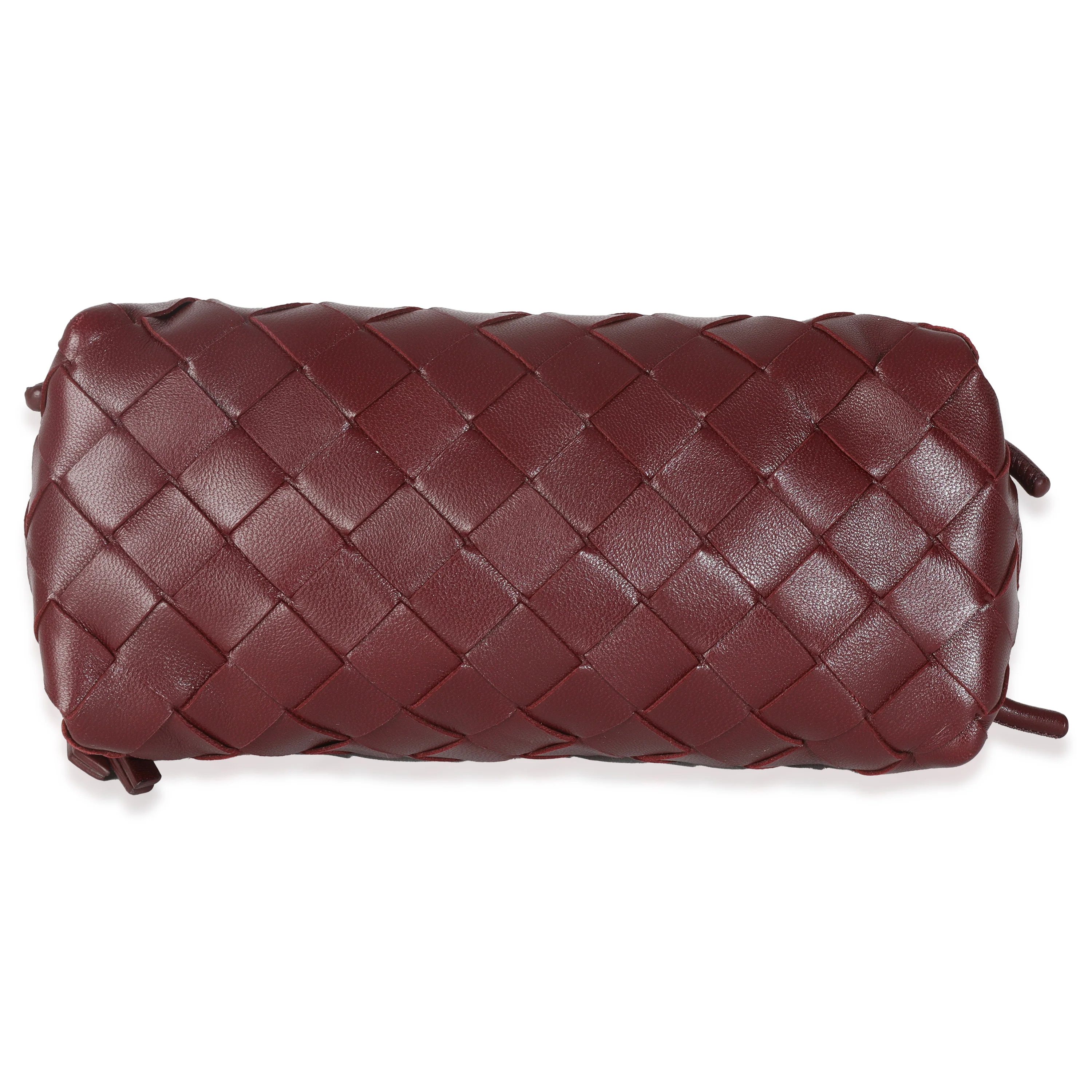 Wine Intrecciato Nappa Leather Pouch - Image 5