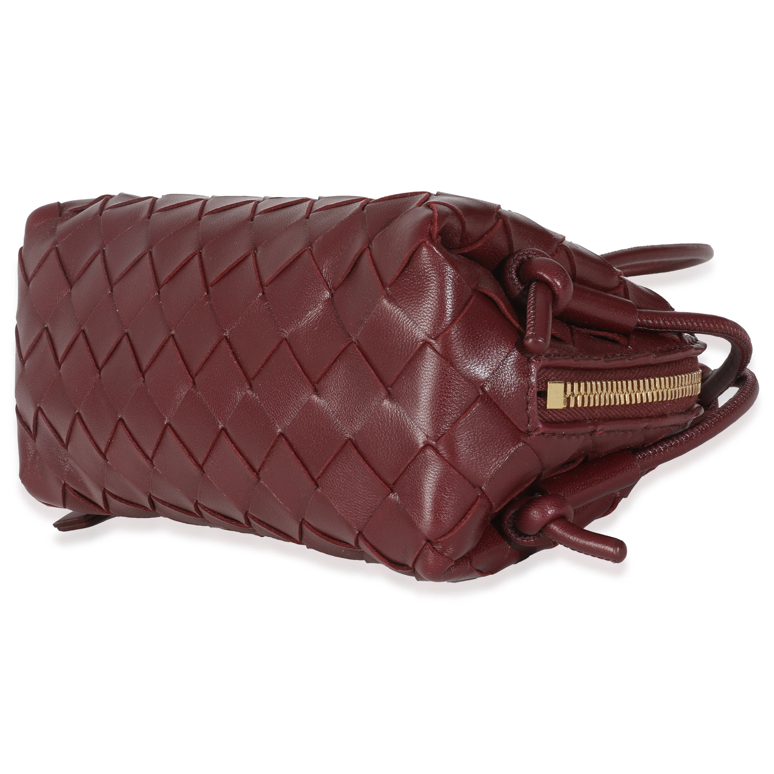 Wine Intrecciato Nappa Leather Pouch - Image 7
