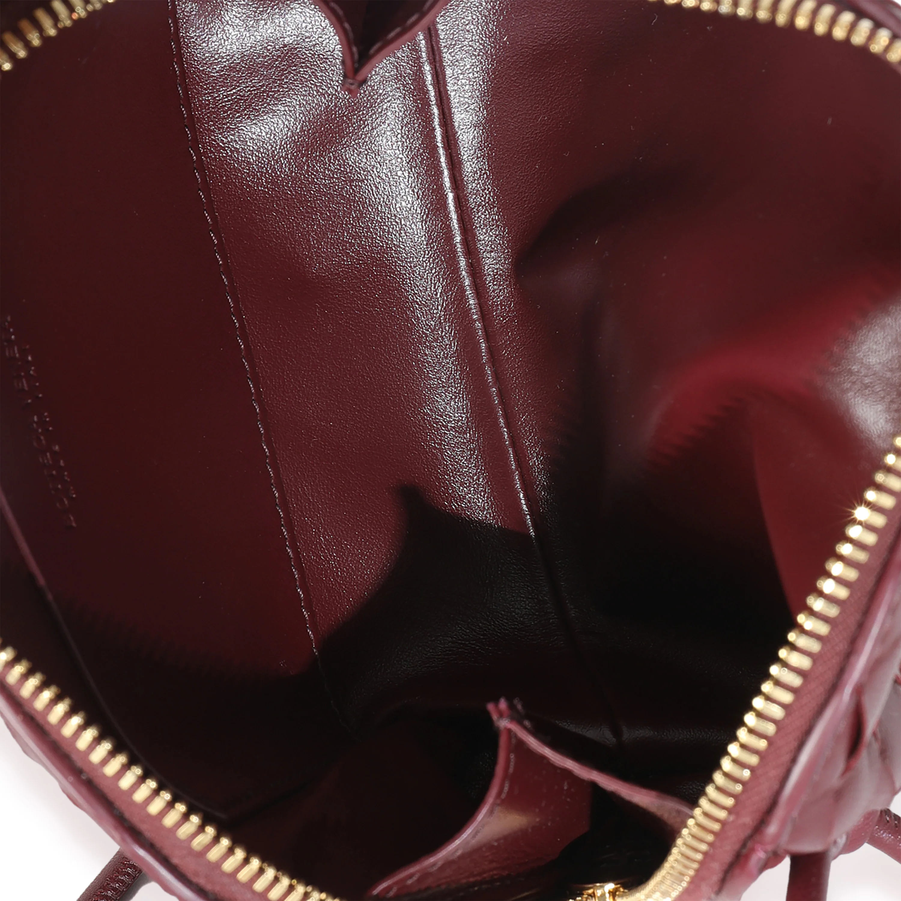 Wine Intrecciato Nappa Leather Pouch - Image 9