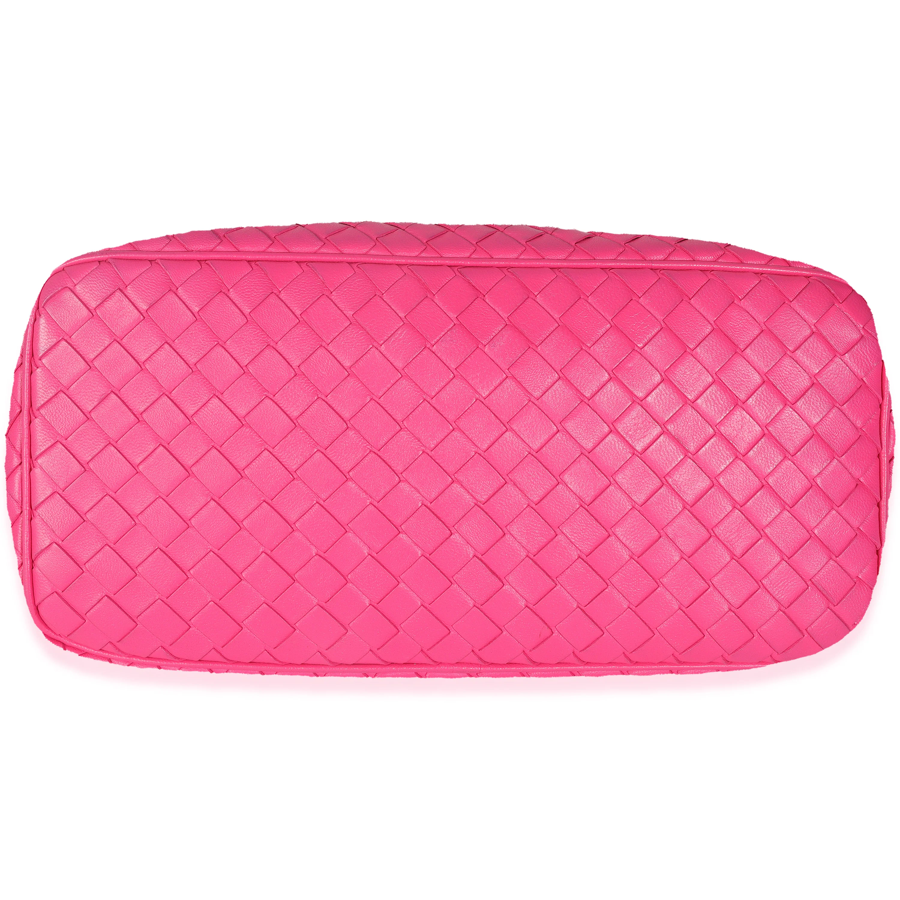 Hot Pink Nappa Intrecciato Small Shoulder Bag - Image 5