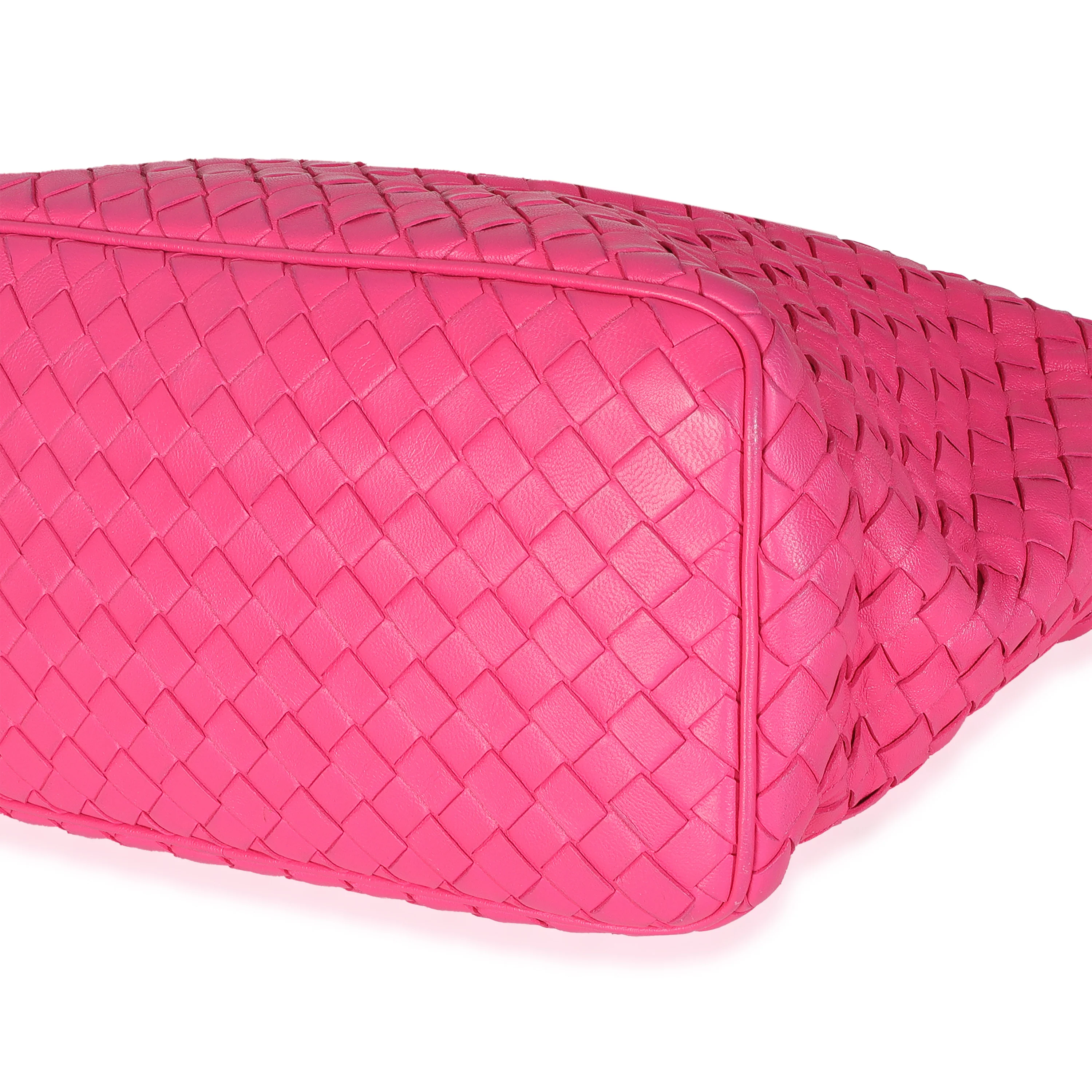 Hot Pink Nappa Intrecciato Small Shoulder Bag - Image 7