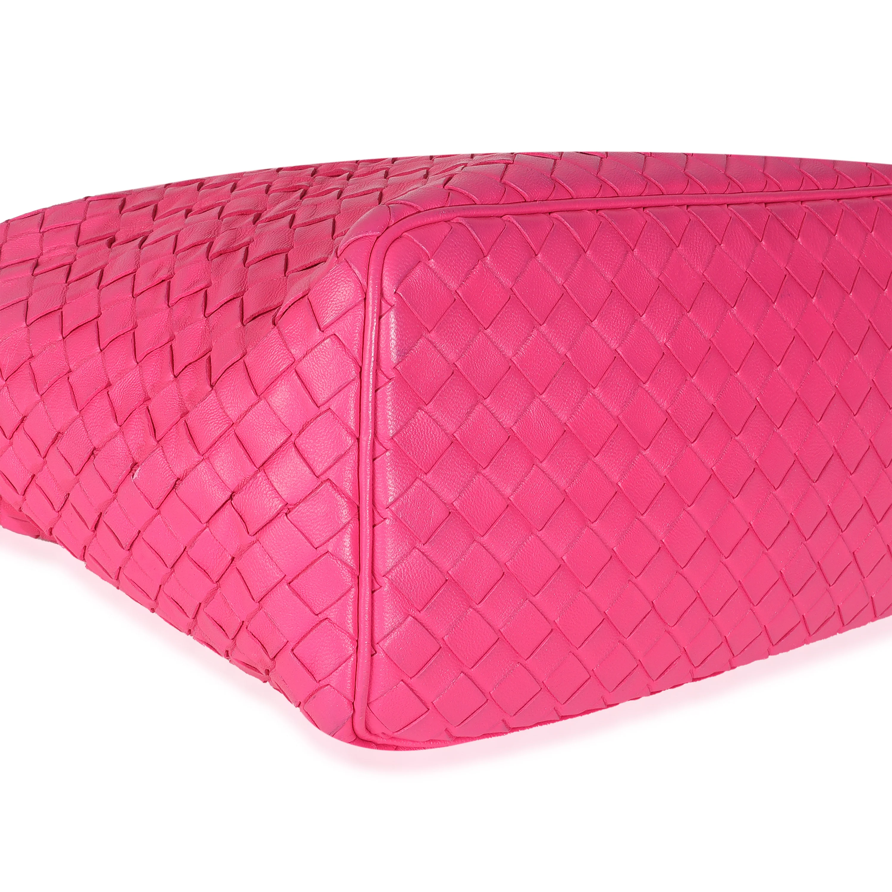 Hot Pink Nappa Intrecciato Small Shoulder Bag - Image 8