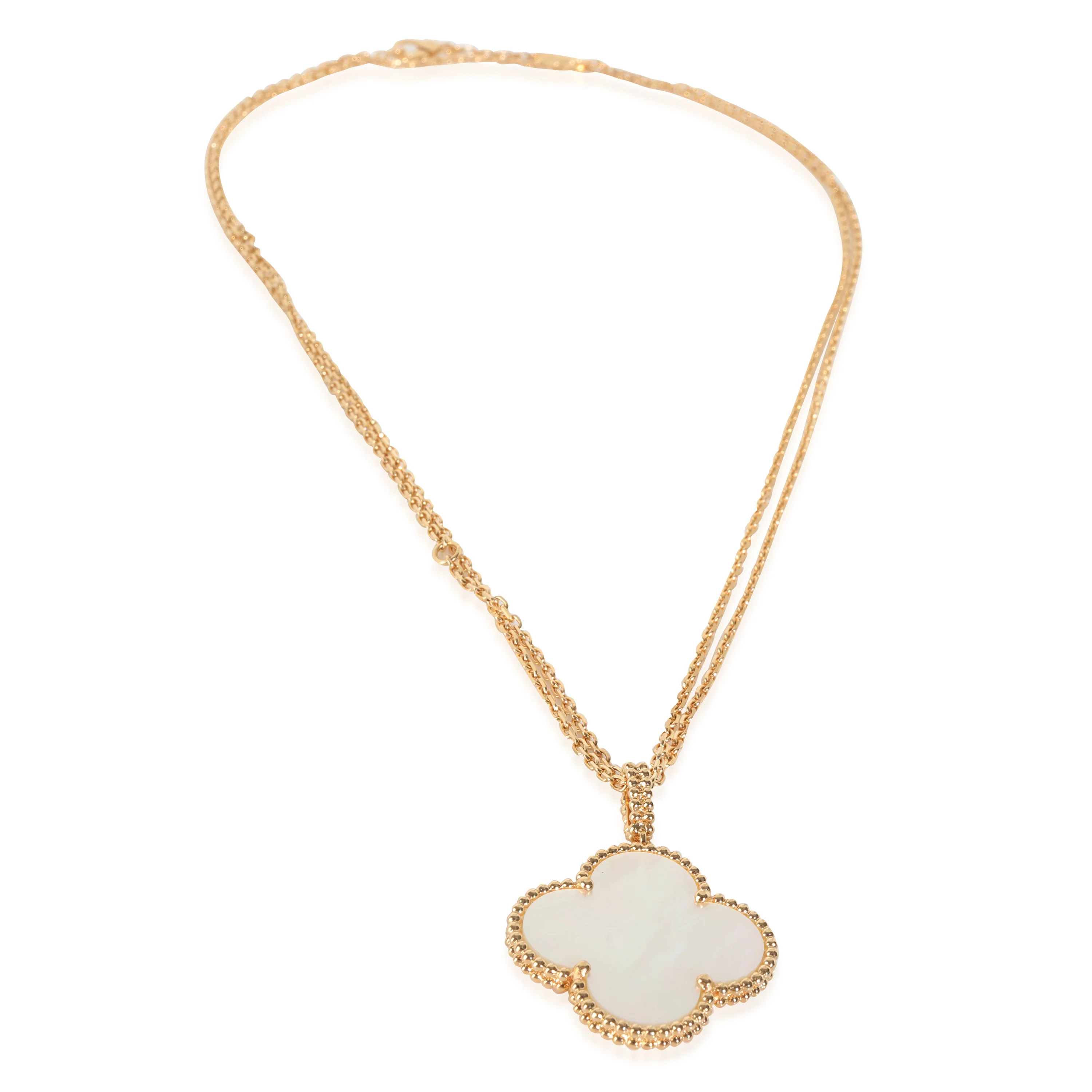 Yellow Gold Mother Of Pearl Magic Alhambra Necklace - Image 2