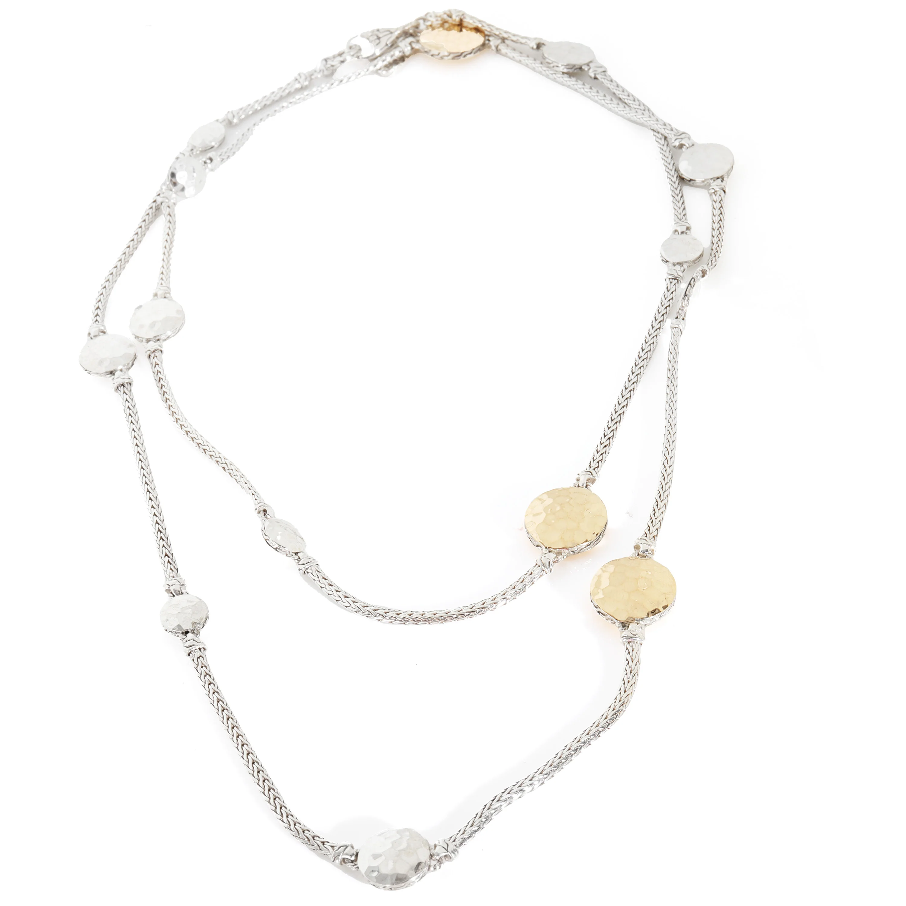 Yellow Gold & Sterling Silver Paul Station Necklace - Image 2