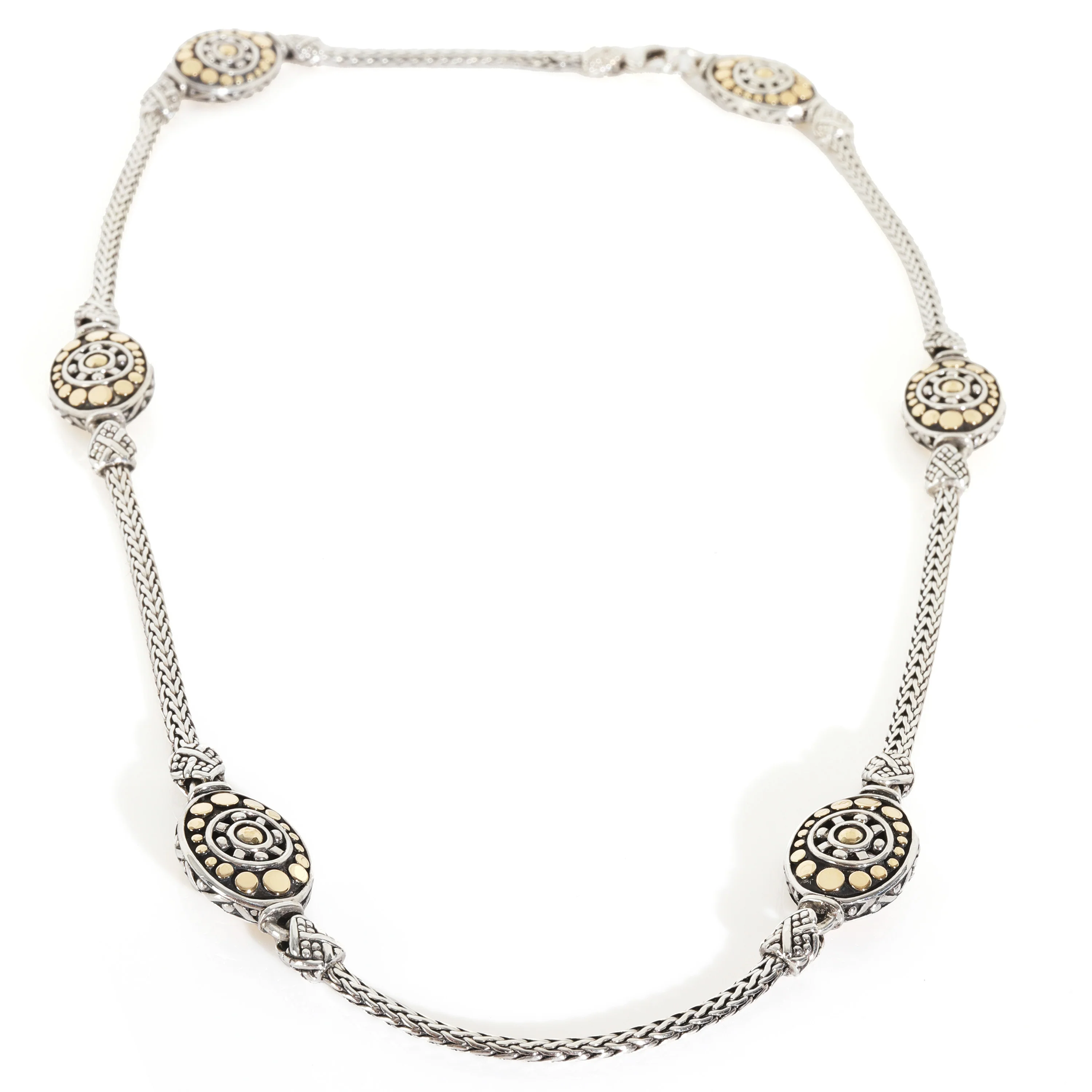 Yellow Gold & Sterling Silver Dot Collection Necklace - Image 2