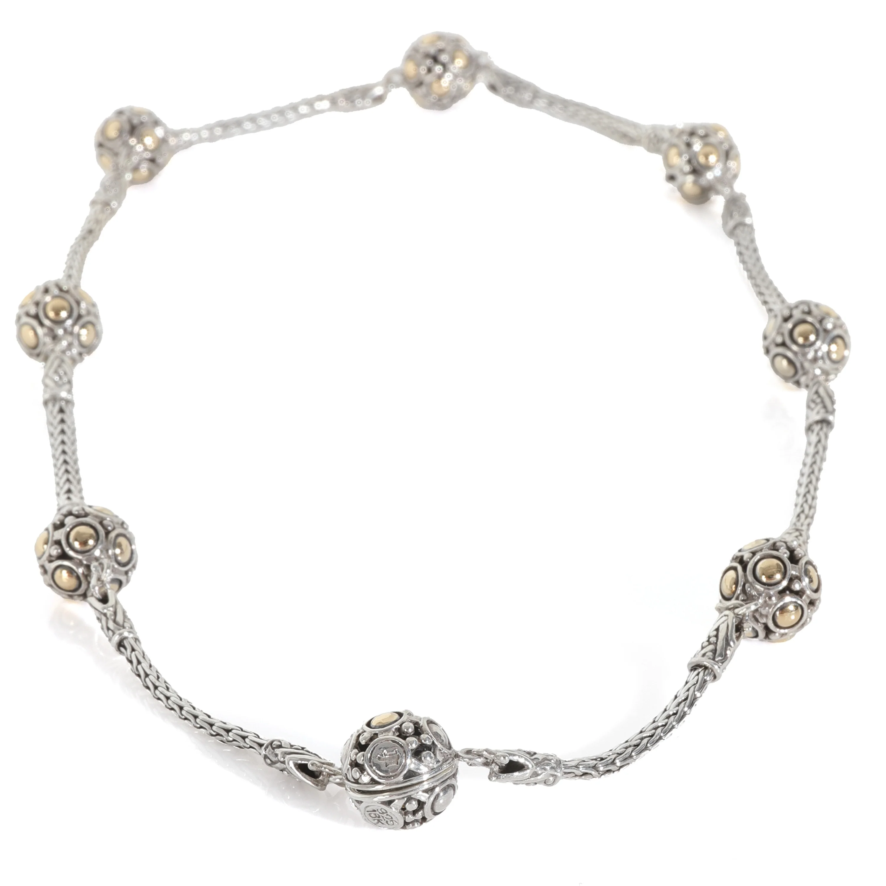 Yellow Gold & Sterling Silver  Dot Collection Necklace - Image 3