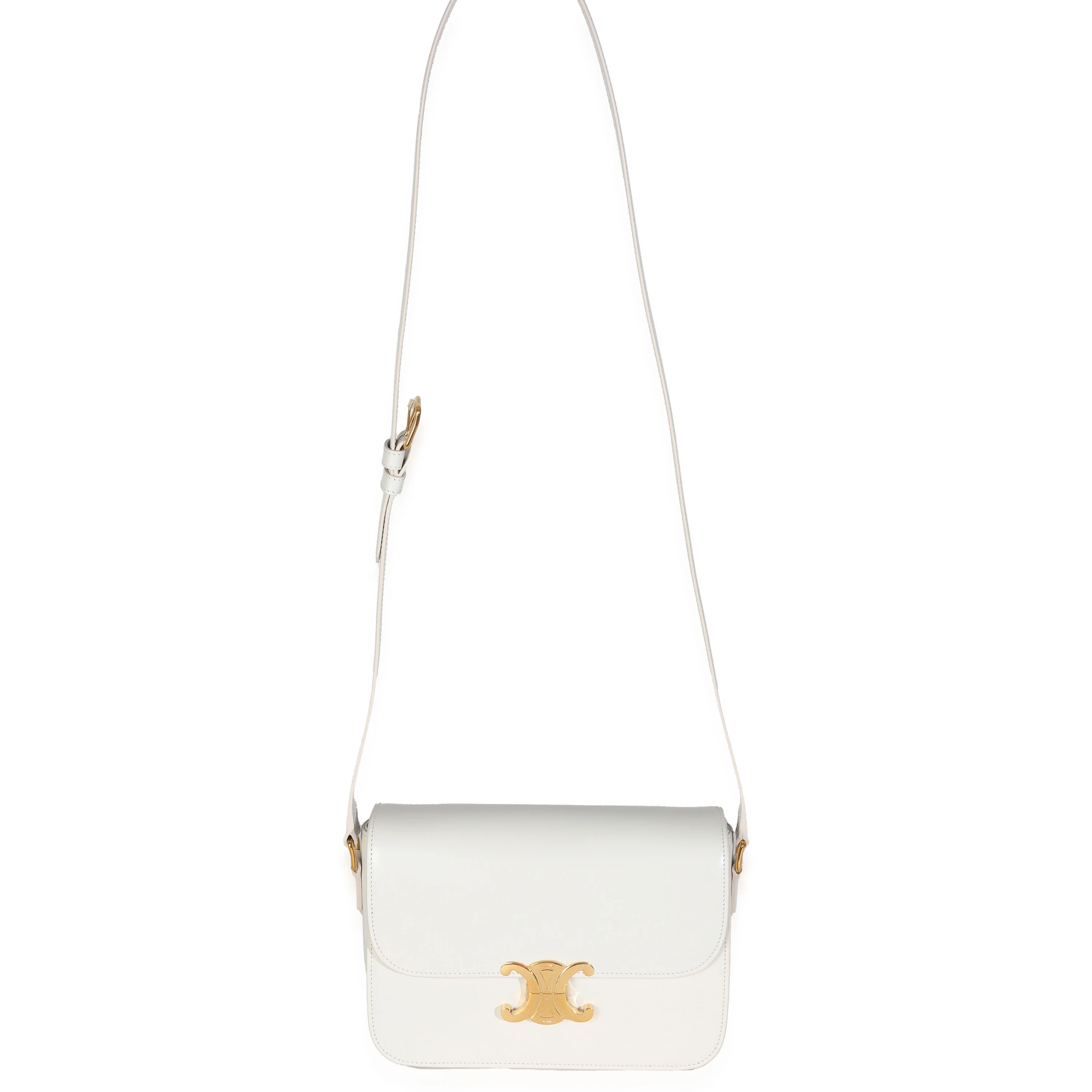 Rice Shiny Calfskin Classique Triomphe Bag - Image 8